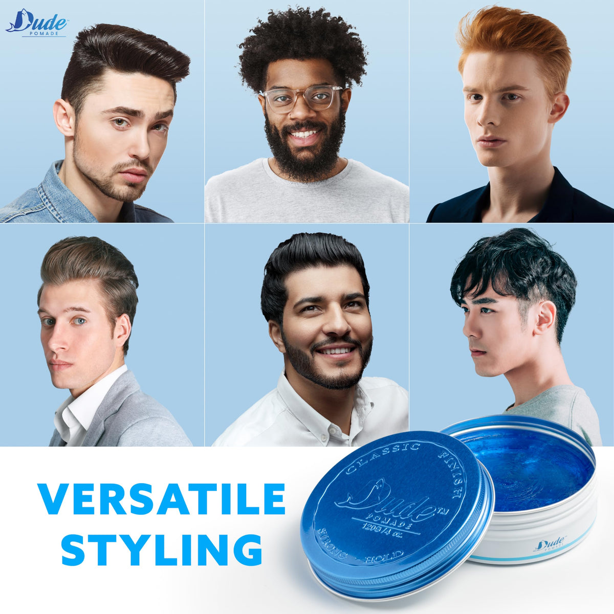 Hair Pomade for Men, Strong Hold, Flake Free, Water Based and Matte Finish Pomade 4oz Beauty & Personal Care Dude Pomade