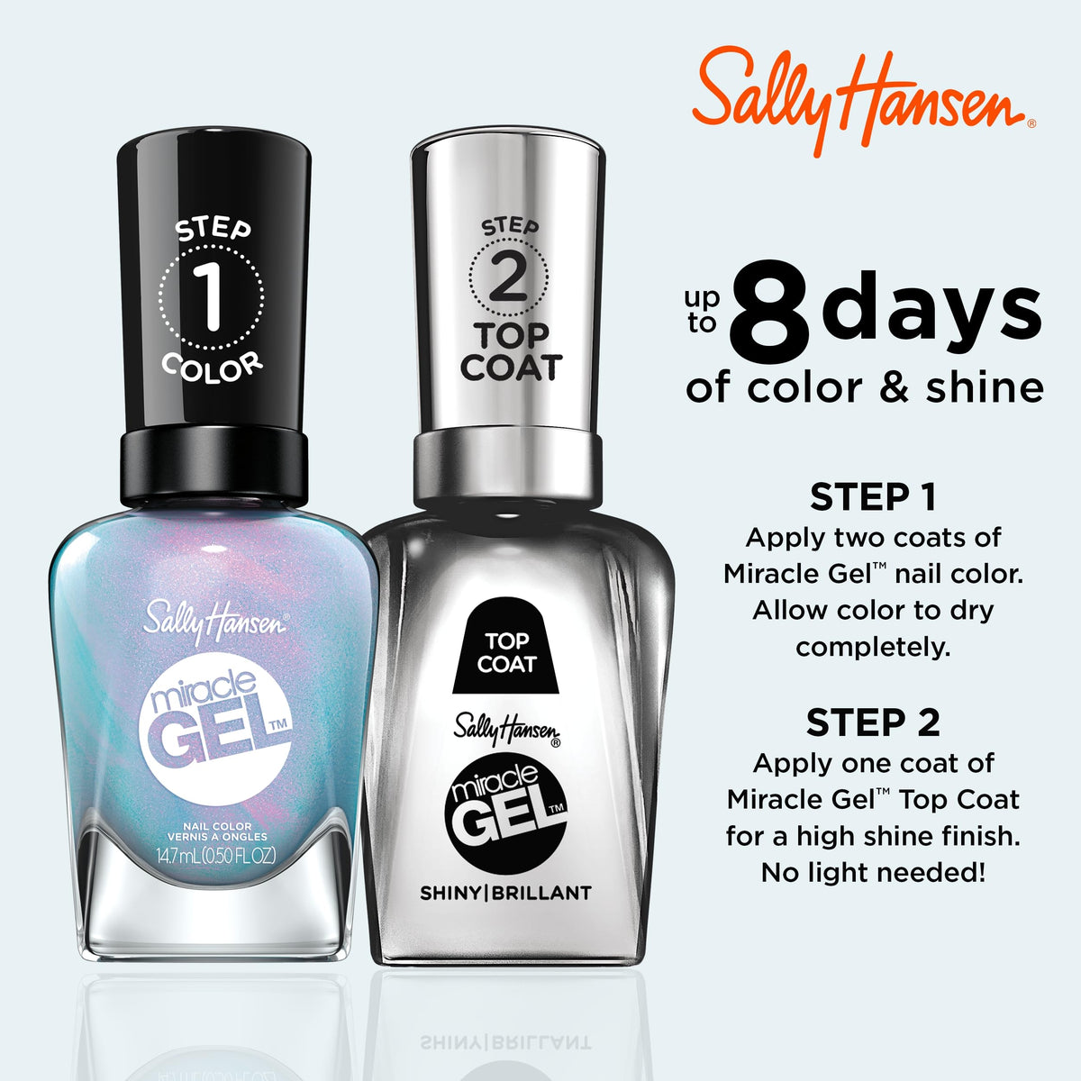 Sally Hansen Miracle Gel™, Lets Get Digtl, Long Lasting, Gel-Like Formula, No UV Lamp Needed, Blue Nail Polish