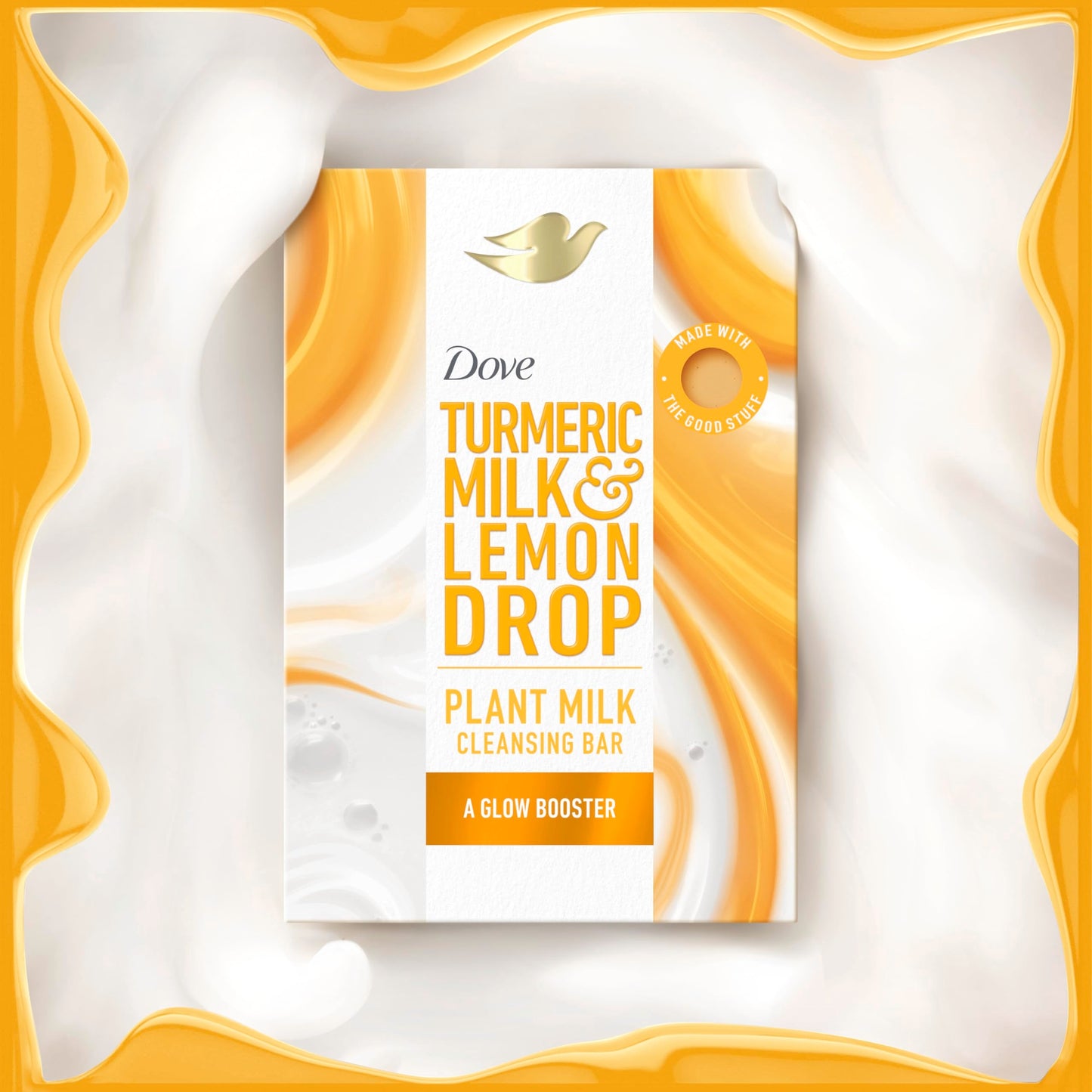 Dove Plant Milk Cleansing Bar Soap Turmeric Milk & Lemon Drop Glow Booster 4 Count for Moisturized Skin Gentle Cleanser, No Sulfate Cleansers or Beauty & Personal Care Dove