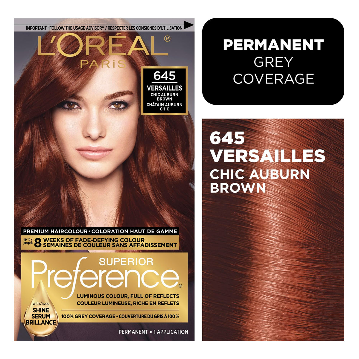 L'Oreal Paris Superior Preference Luminous Fade-Defying Permanent Hair Color, Hair Dye For Up to 9 Weeks of Radiance, Chic Auburn Brown 6AB, 1 Hair Beauty & Personal Care L'Oreal Paris