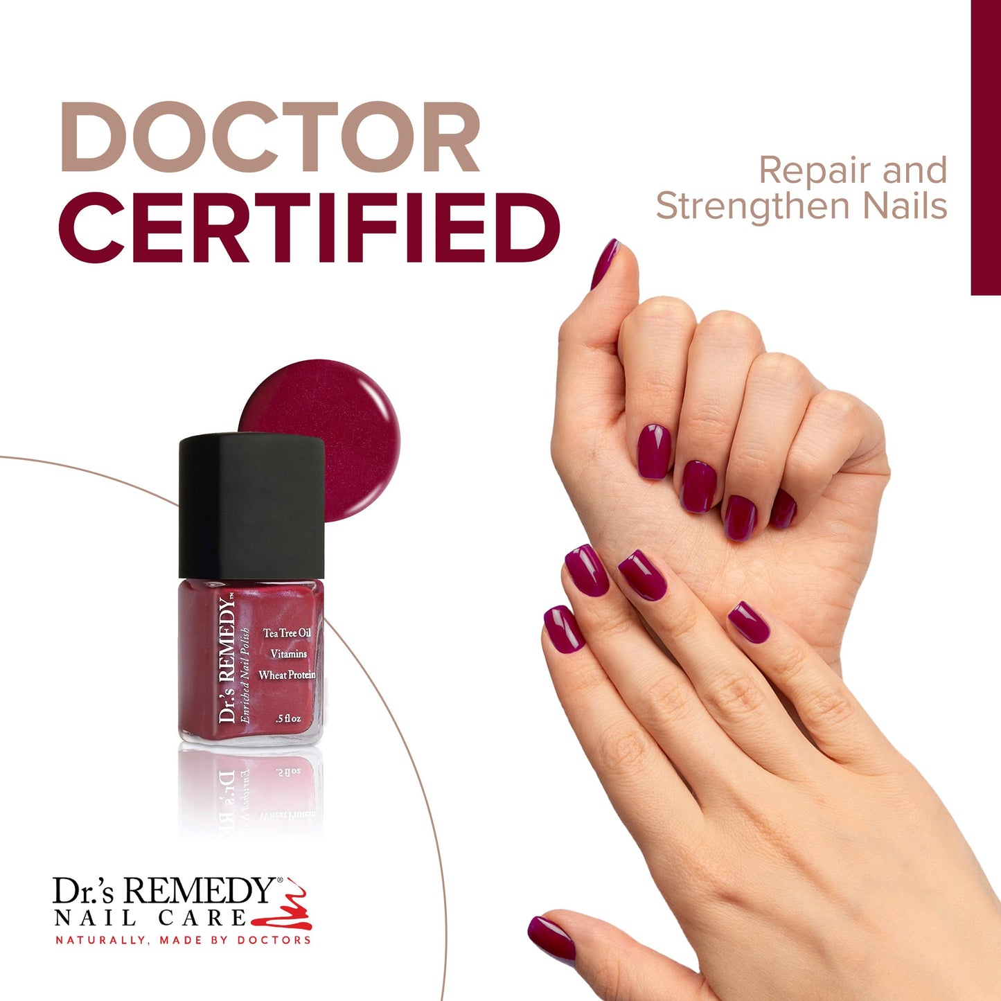 Dr’s Remedy Enriched Nail Polish: Non Toxic, All Natural, and Organic - Doctor Formulated: Strengthens, Restores, Heals, and Protects '24-Free' Beauty & Personal Care Dr.'s Remedy