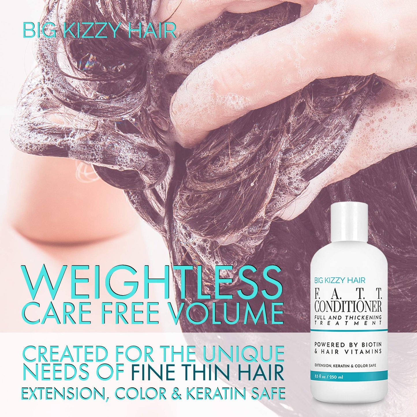 Volumizing & Thickening Biotin Shampoo & Conditioner Set - F.A.T.T. by Big Kizzy, Gentle Hair Care Safe for Extensions, Color & Keratin Treatments Beauty & Personal Care Big Kizzy