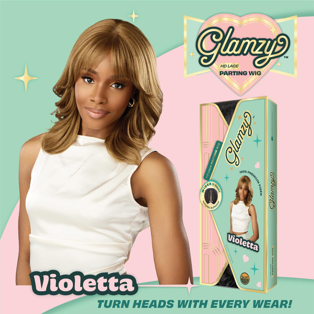 Sensationnel Glamzy Lace Part Wig-Violetta, BALAYAGEFIERYRED