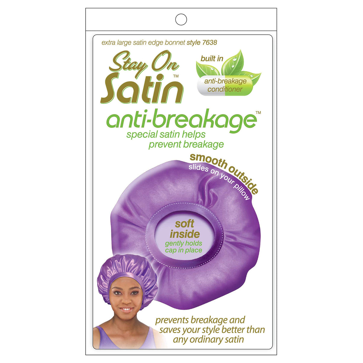 Stay On Satin Anti Breakage Satin Edge Bonnet, Extra Large