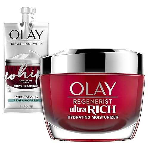 Olay Regenerist Ultra Rich Face Moisturizer, 1.7 Oz + Whip Face Moisturizer Travel/Trial Size Gift Set Beauty & Personal Care Olay