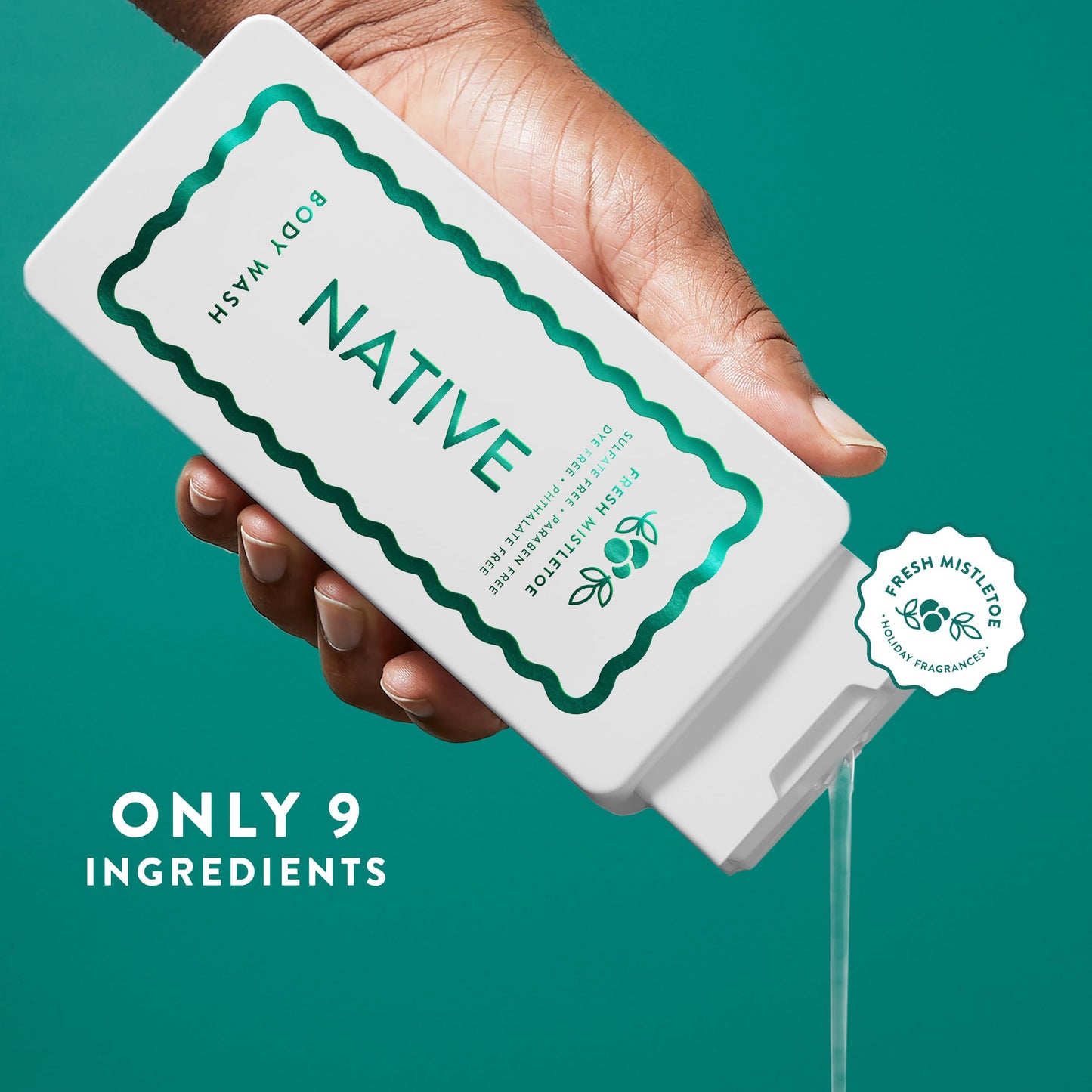 Native Body Wash, Holiday Edition, Fresh Mistletoe Scent, Contains Naturally Derived Ingredients | For Women & Men, Sulfate, Paraben, & Dye Free Beauty & Personal Care Native