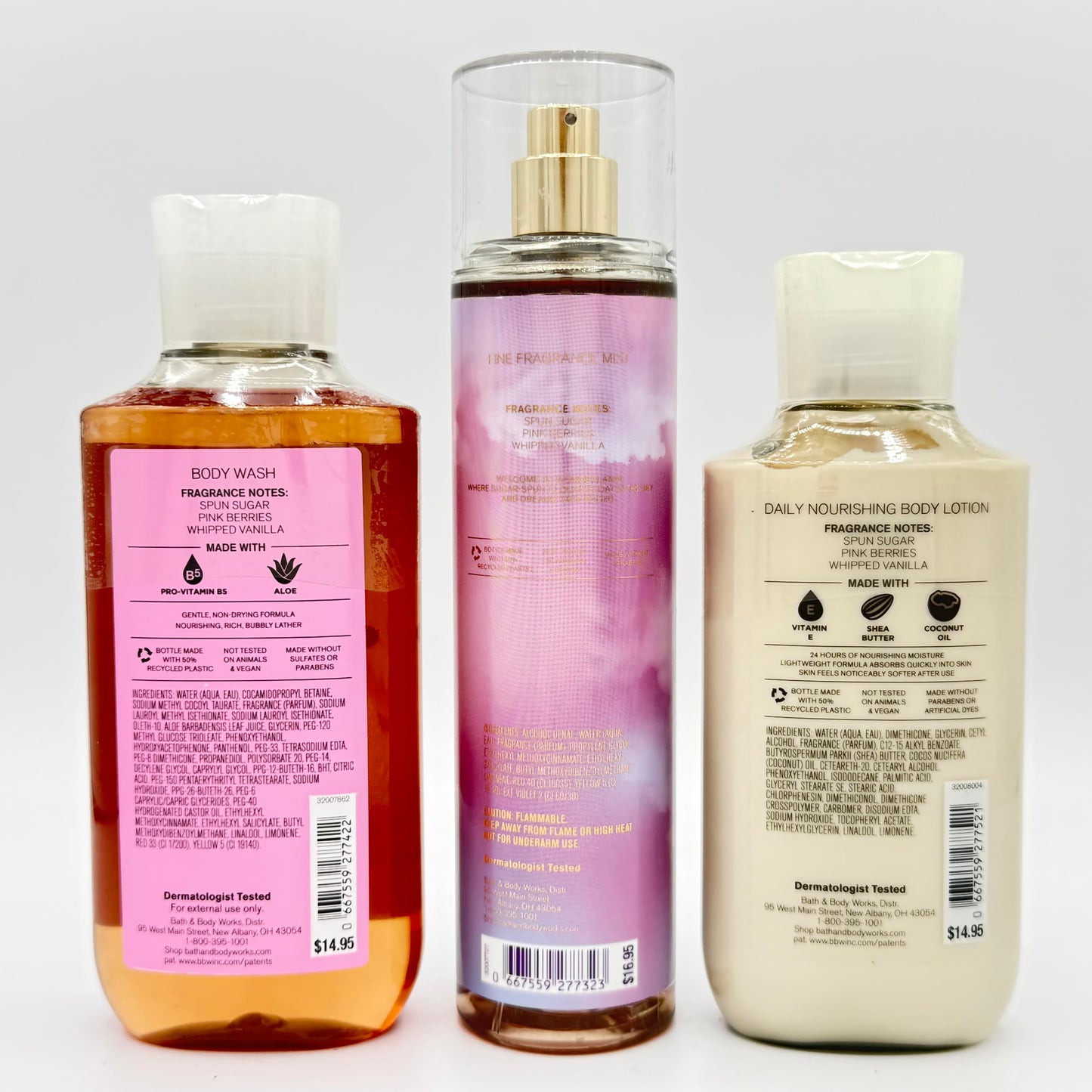 Bath & Body Works Cotton Candy Clouds 3-Piece Set - Includes: Body Wash, Fine Fragrance Mist and Body Lotion Beauty and Personal Care Bath & Body Works