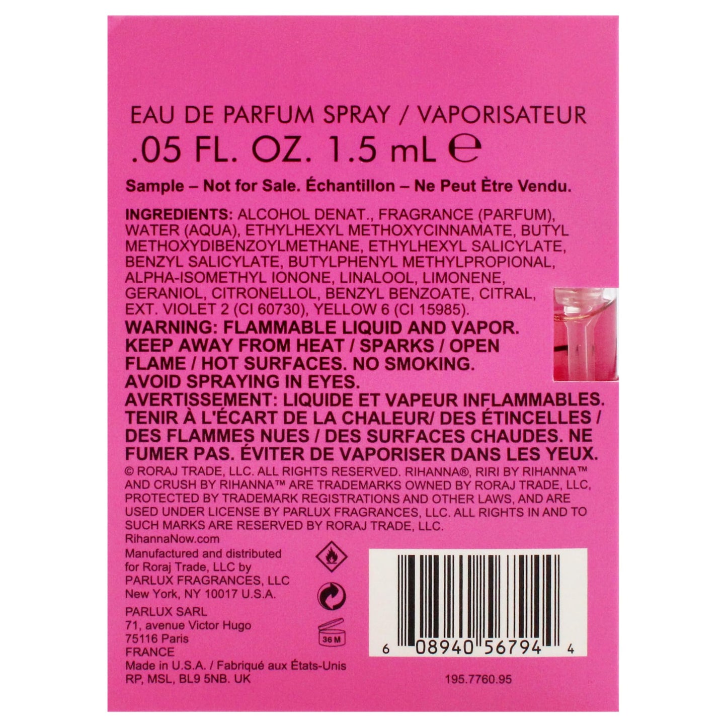 Rihanna Crush(W) Edp Sp 1.5Ml Mini Vial On Card Beauty & Personal Care Rihanna