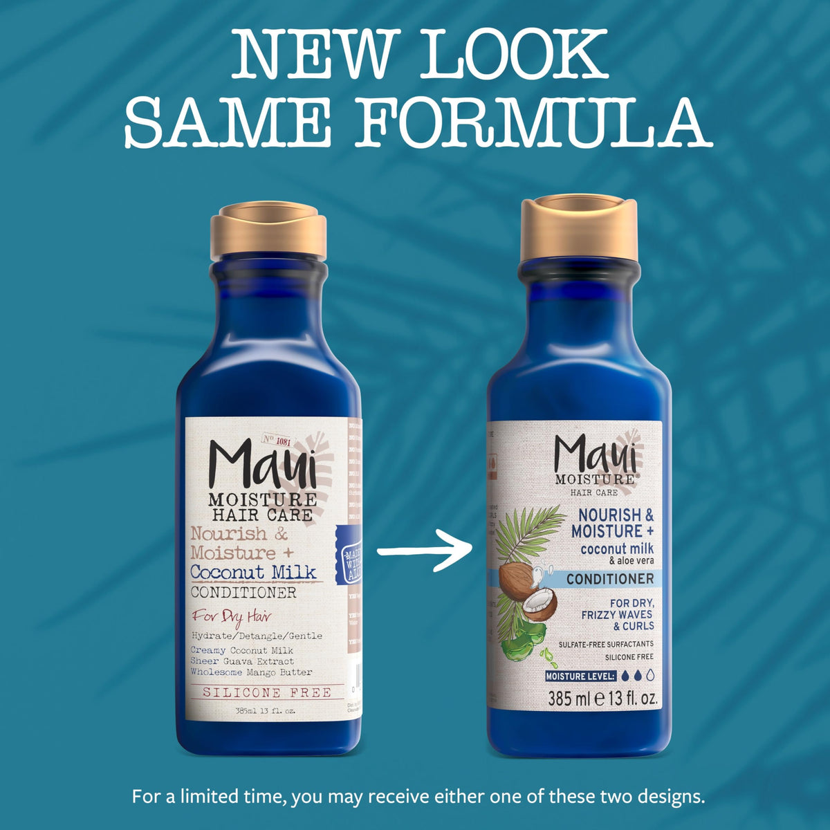 Maui Moisture Nourish & Moisture + Coconut Milk Conditioner to Hydrate and Detangle Curly Hair, Lightweight Daily Moisturizing Conditioner, Vegan,
