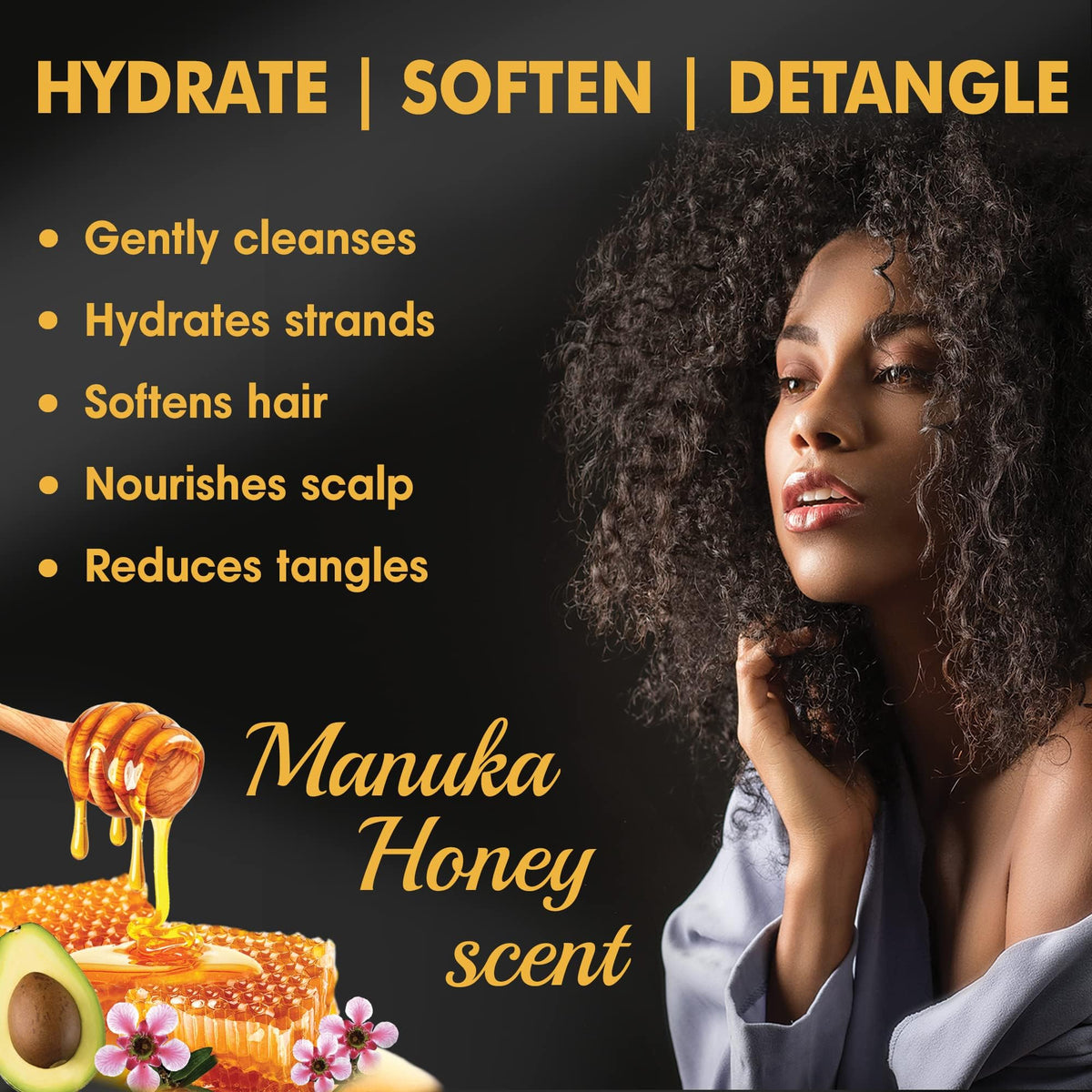 Sofn’free Hydration Manuka Honey Shampoo, Curly Hair - 11.83 fl oz, 3 Pack