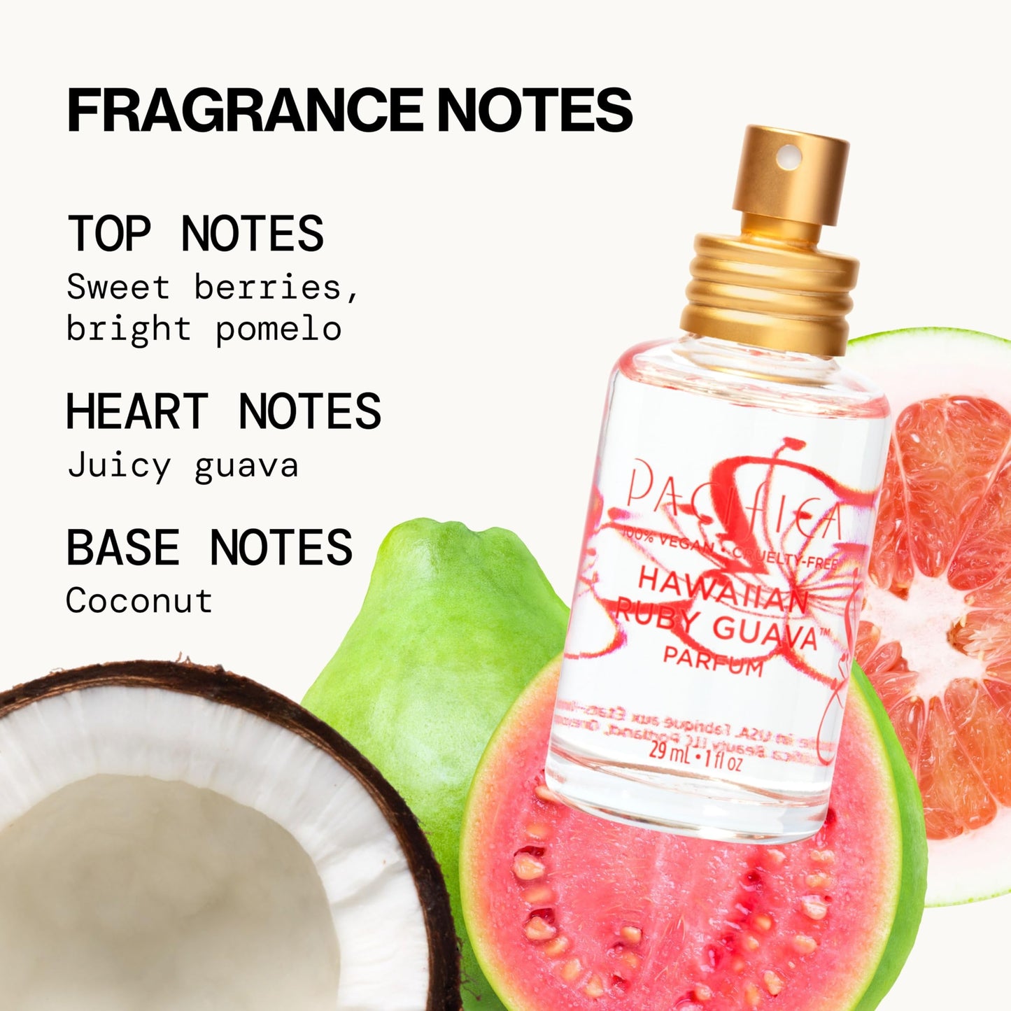 Pacifica Hawaiian Ruby Guava Hair Perfume & Body Fragrance Spray Mist - Body Mist Fragrance w/Grapefruit, Patchouli, Sugar Notes & Geranium Clean Beauty & Personal Care Pacifica