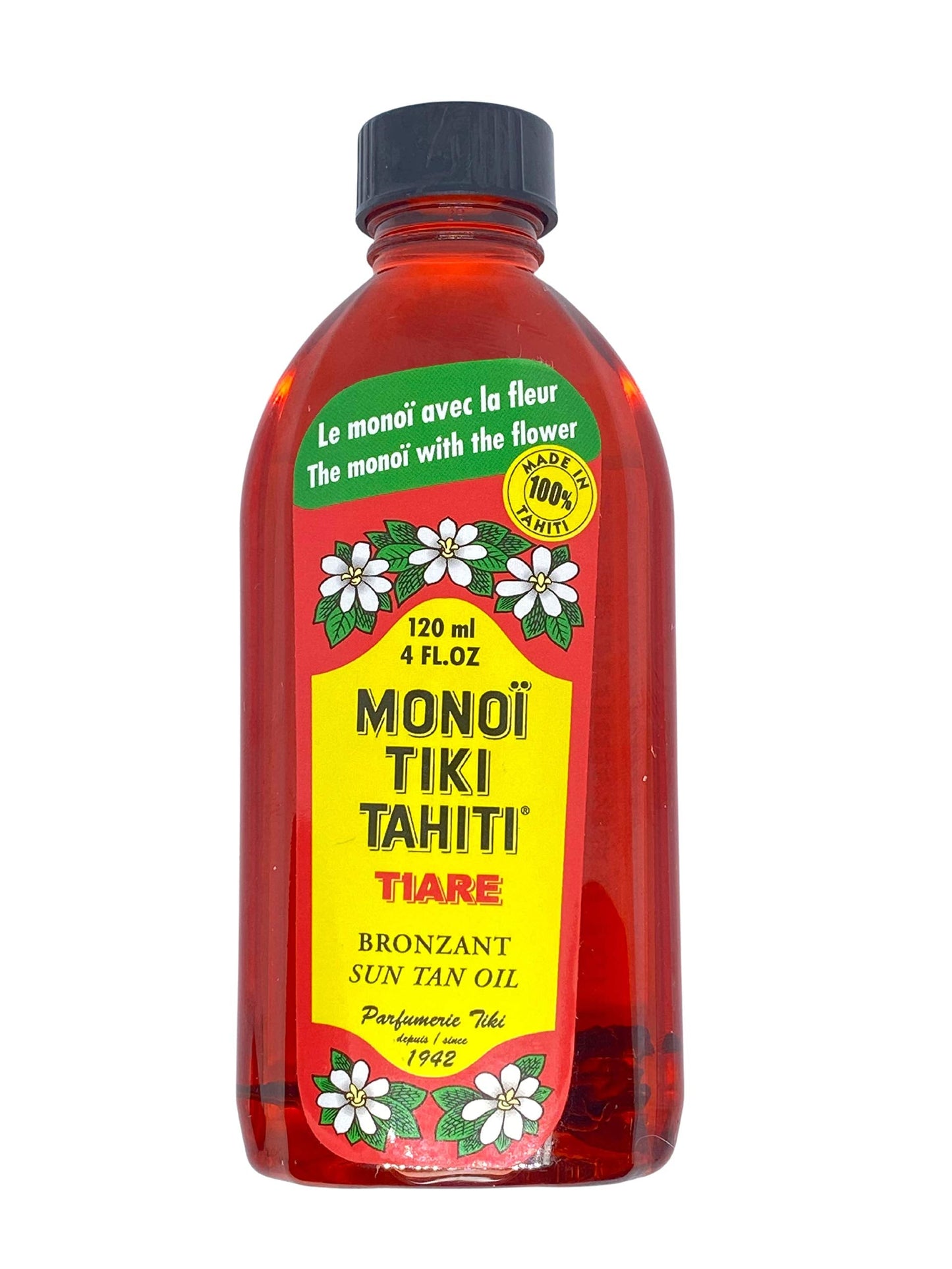 Monoi Tiki Tahiti Rouge Tiare Body Suntan Bronzant Coconut Oil Just | For Outdoor Body Tanning | Hydrating Body Oil | Natural Skin Moisturizer | Beauty & Personal Care Monoi Tiare Tahiti