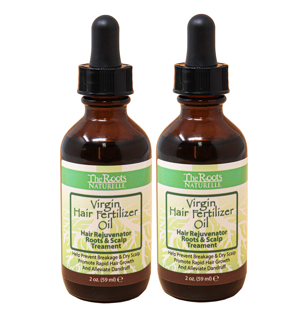 Virgin Hair Fertilizer Oil (2 Pack) - Roots and Scalp Treatment for Thinning or Breaking Hair | Enriched with Jamaican Black Castor Oil