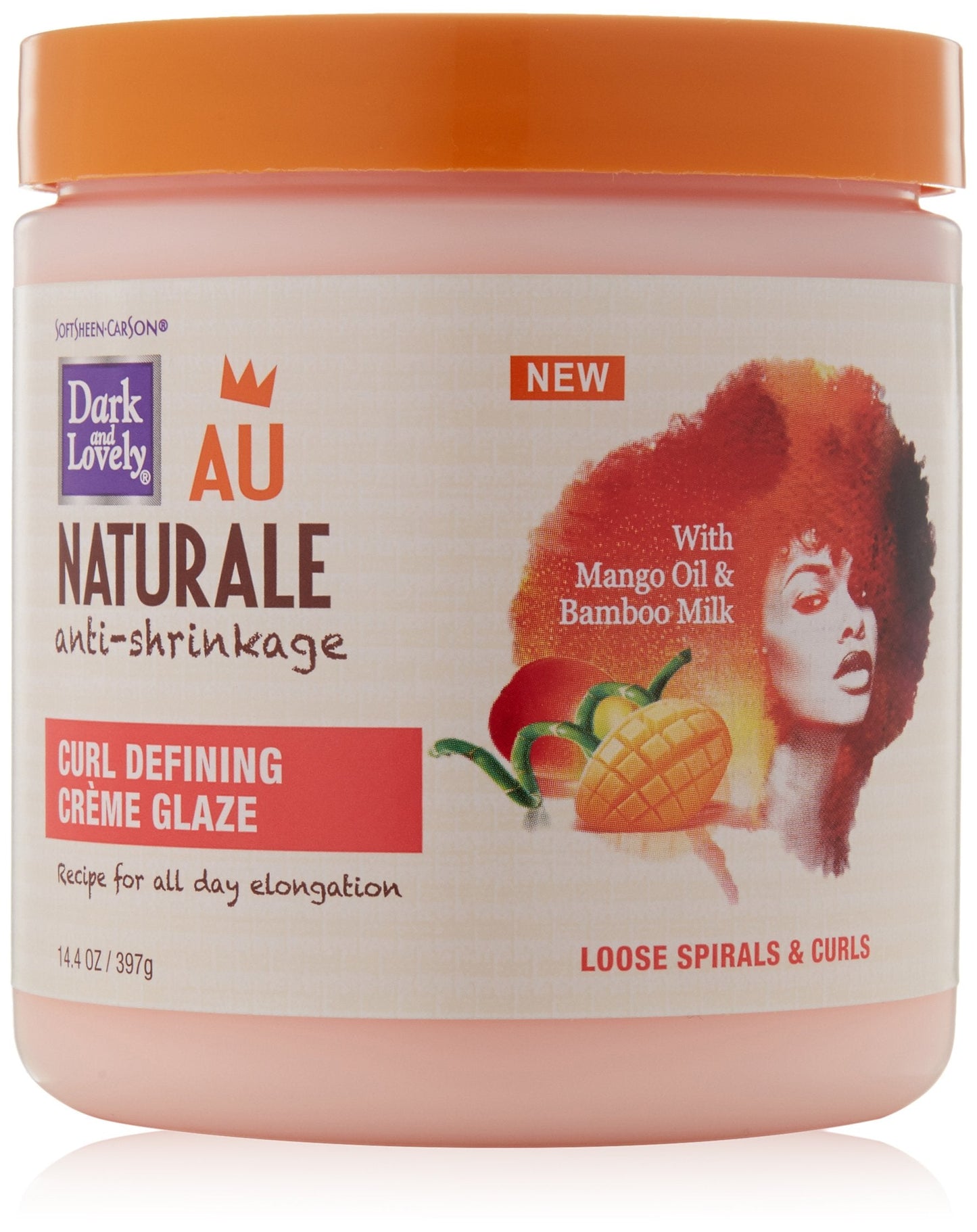 Curly Hair Products by SoftSheen-Carson Dark and Lovely Au Naturale Curl Defining Crème Glaze, with Mango Oil and Bamboo Milk, Defines and Softens Beauty & Personal Care SoftSheen