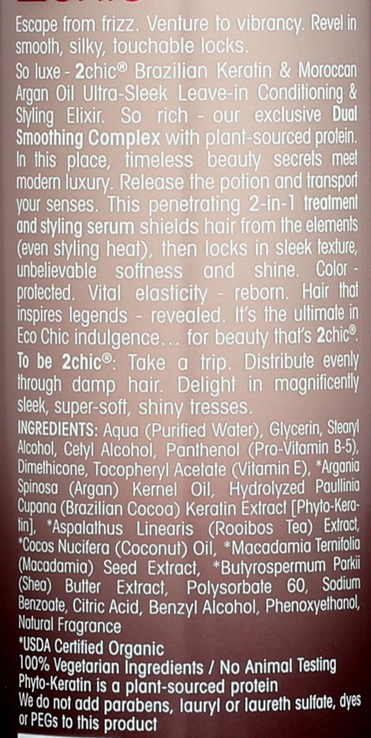 GIOVANNI 2chic Ultra-Sleek Leave-In Conditioning & Styling Elixir, 4 oz