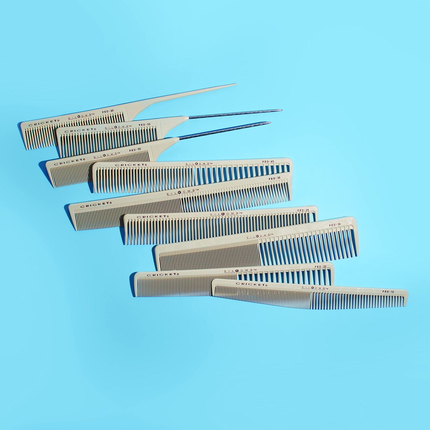 Cricket Silkomb Pro-20 All Purpose Hair Cutting Comb - Silicone-Injected, Seamless Teeth with Dual Tooth Pattern for Precision Cutting, Styling, Ideal Beauty & Personal Care Cricket