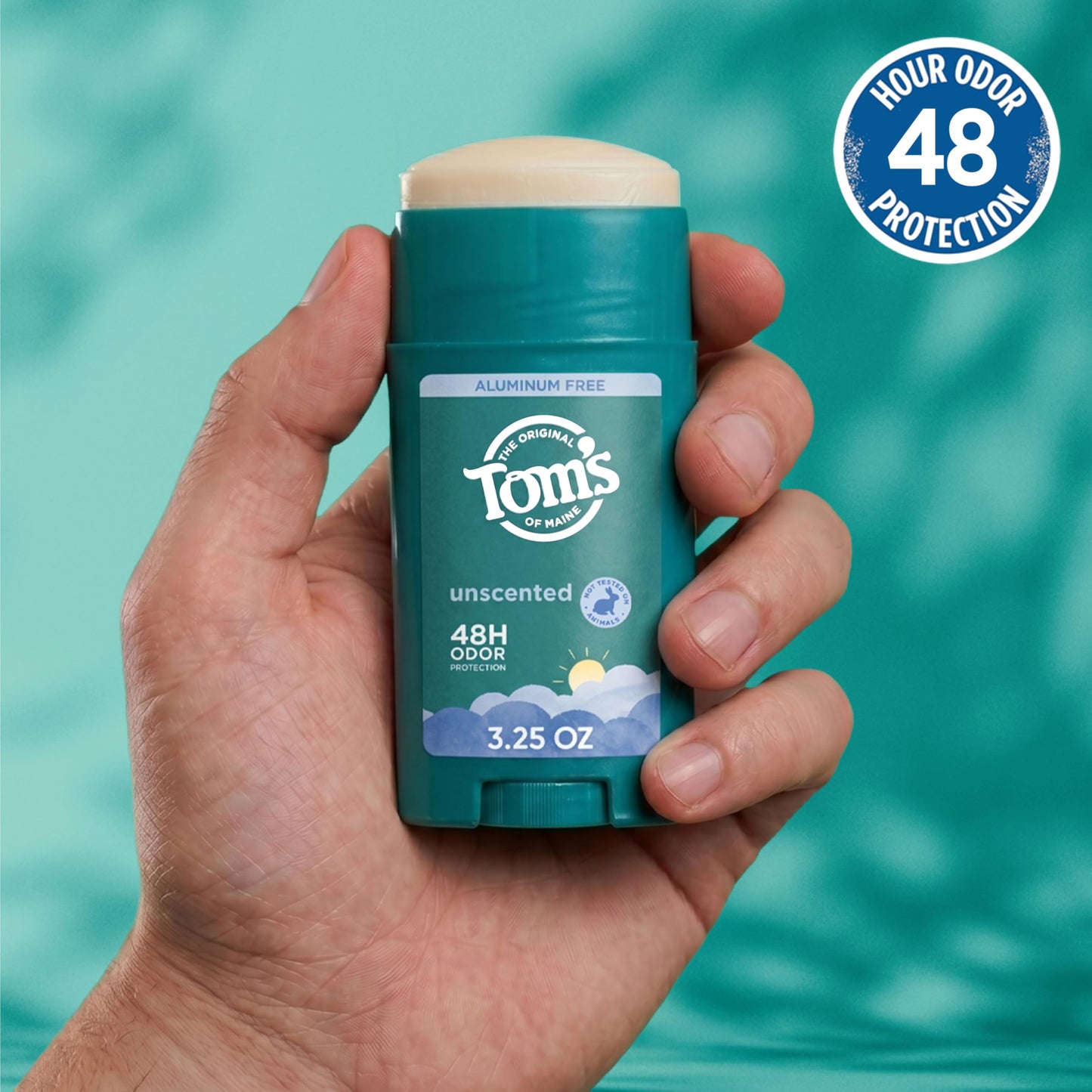 Tom’s of Maine Unscented Natural Deodorant, Aluminum Free, Clear Application, Odor & Wetness Protection, Naturally Derived Ingredients, 3.25 oz (2 Beauty and Personal Care Tom's of Maine