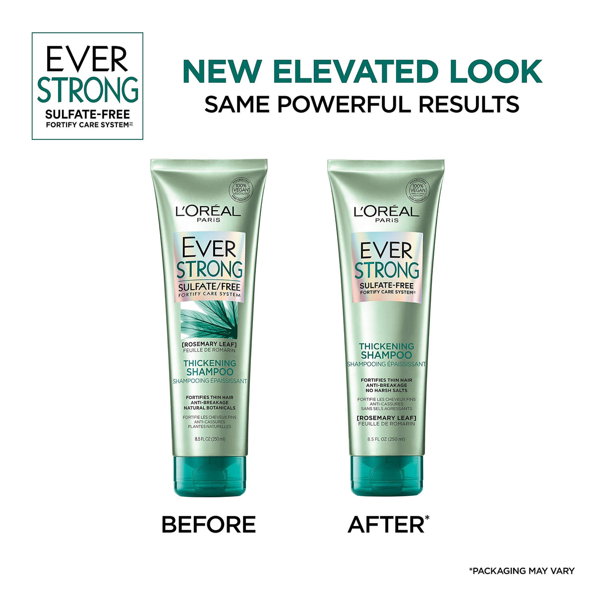 L'Oreal Paris EverStrong Thickening Sulfate Free Shampoo, Thickens + Strengthens, For Thin, Fragile Hair, with Rosemary Leaf, 2 Count (8.5 Fl; Oz Beauty & Personal Care L'Oreal Paris