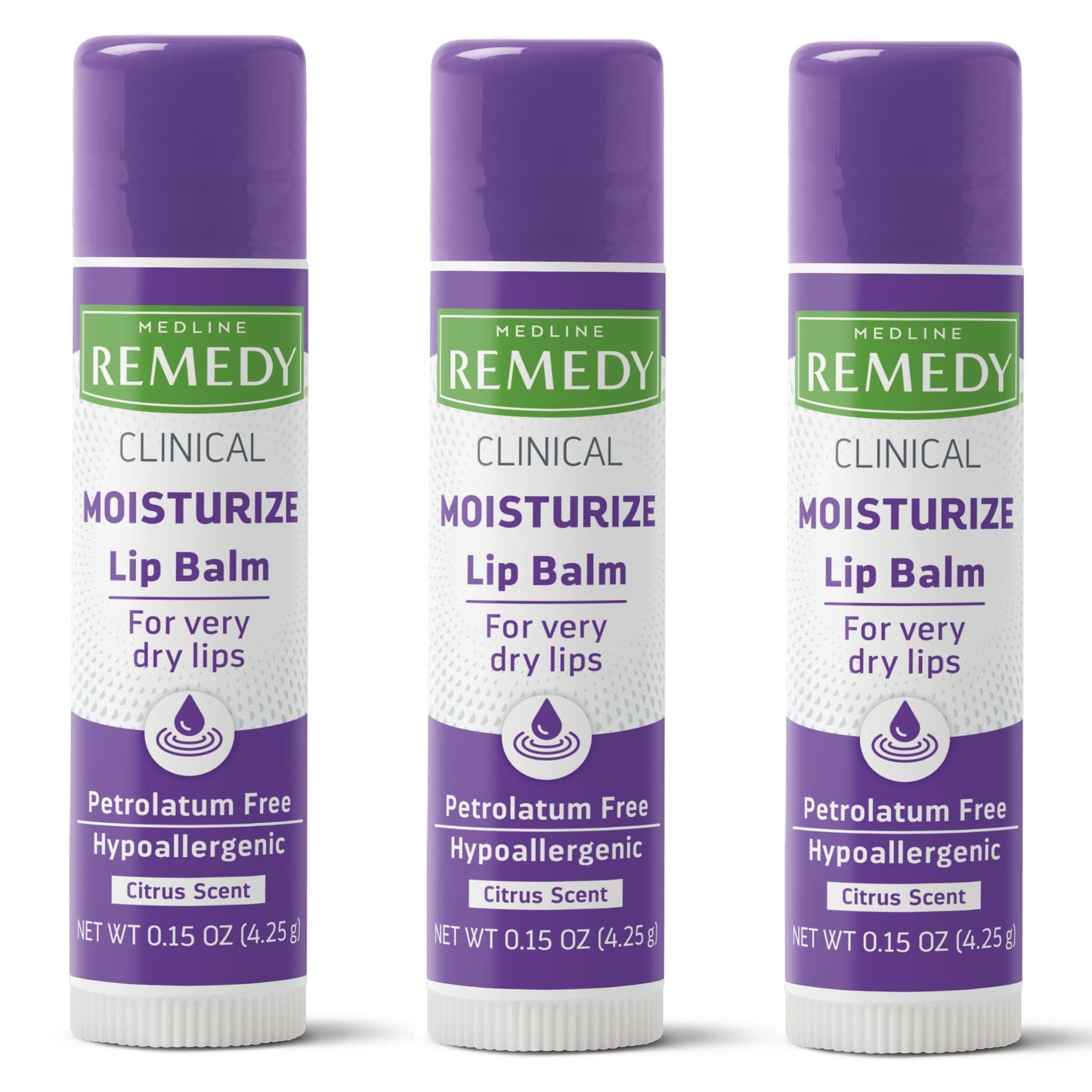 Medline Remedy Clinical Lip Balm, 3 Count, Citrus Scent, Moisturizing, Hydrating, Nourish, Nutrient Rich, Soothing Natural Oils, Revitalize Beauty & Personal Care Medline Remedy