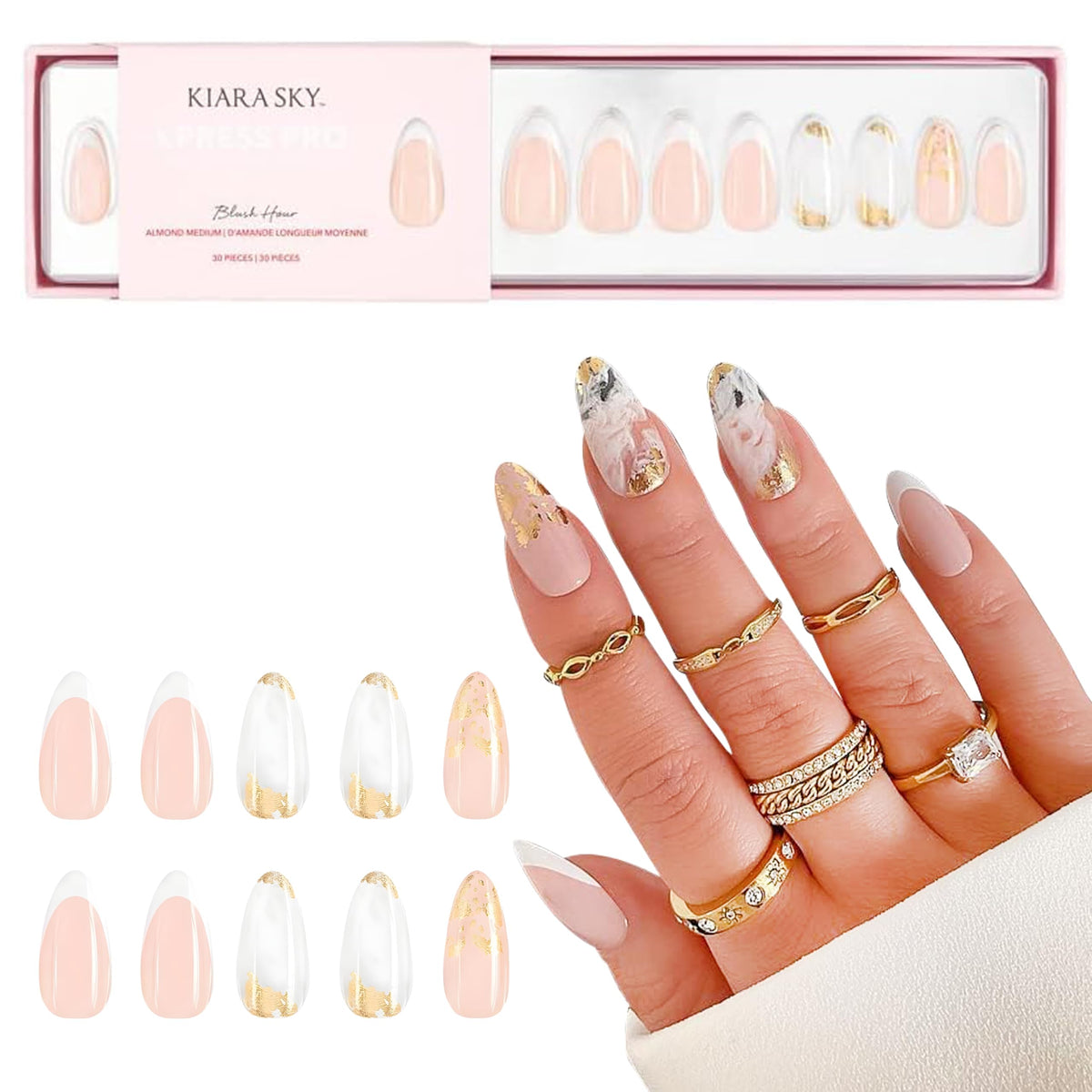 KIARA SKY PROFESSIONAL NAILS XPRESS PRO 100% ACRYLIC PRESS ON NAILS (Blush Hour)