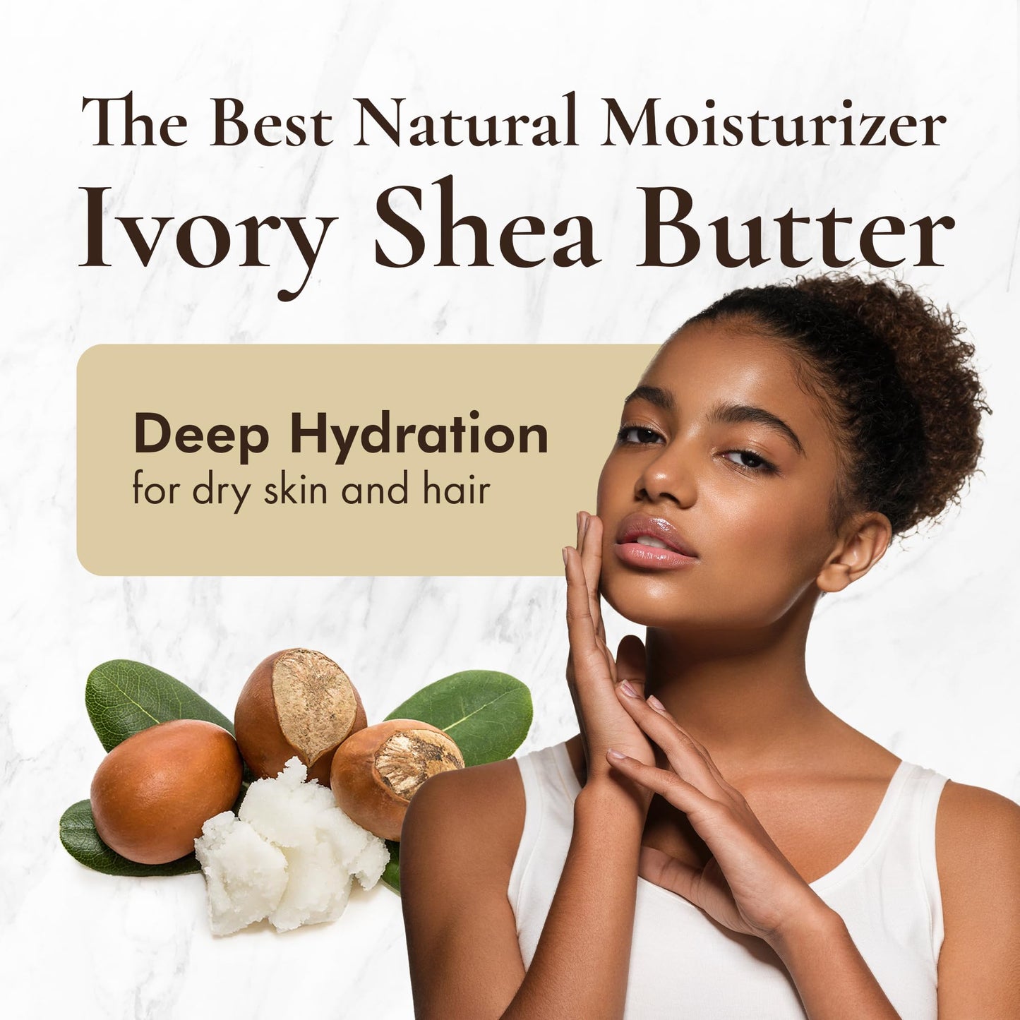 HalalEveryDay 28 oz Ivory Shea Butter- 100% Pure All Natural- Unrefined Organic Raw from Ghana- Raw African Shea Butter, Perfect for Skin, Face, Body Beauty & Personal Care HalalEveryDay