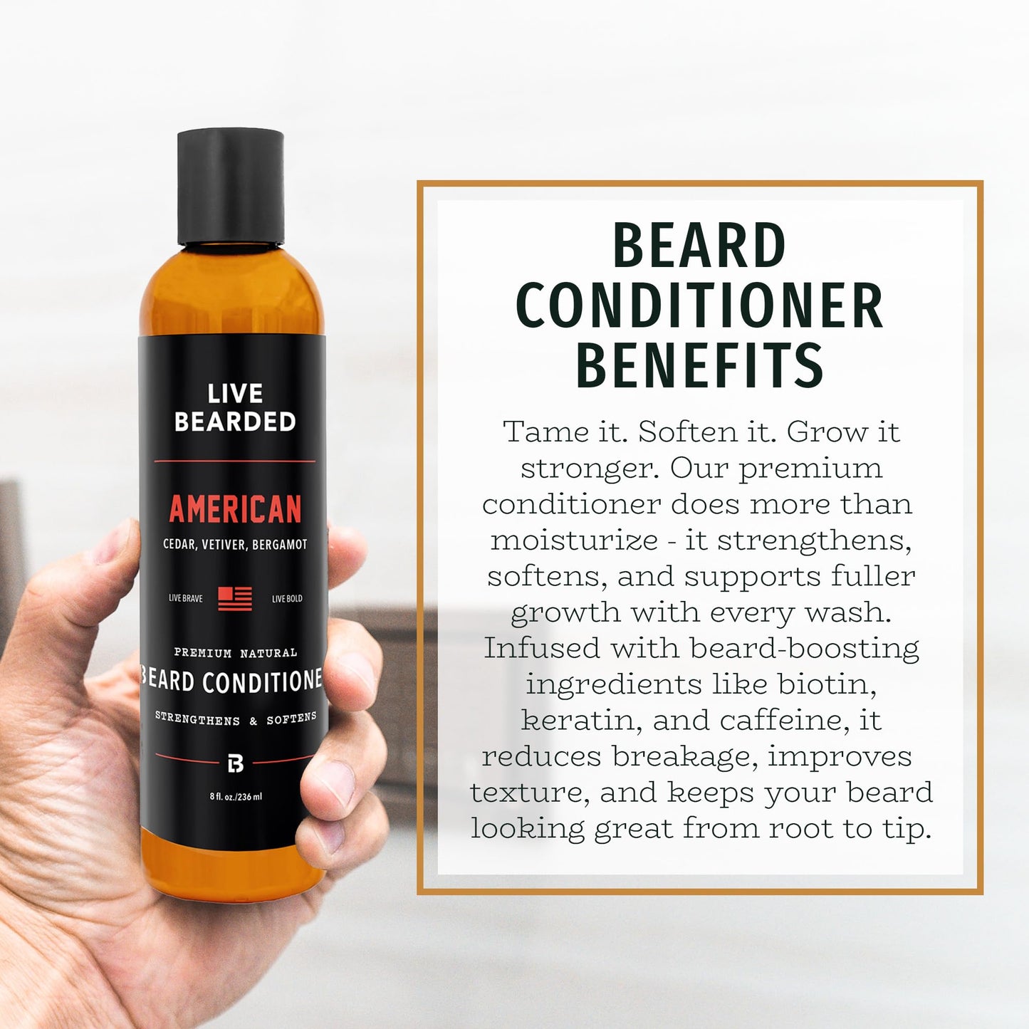Live Bearded® Beard Conditioner, American Scent, 8 fl oz Beauty and Personal Care Live Bearded