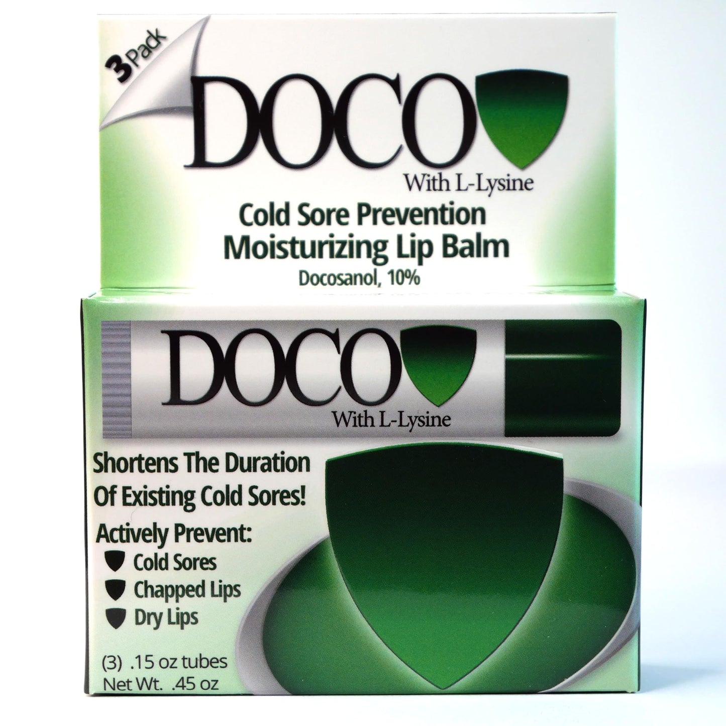 DocoShield Lip Balm w/Docosanol and Lysine (3-Pack) Beauty & Personal Care DOCO