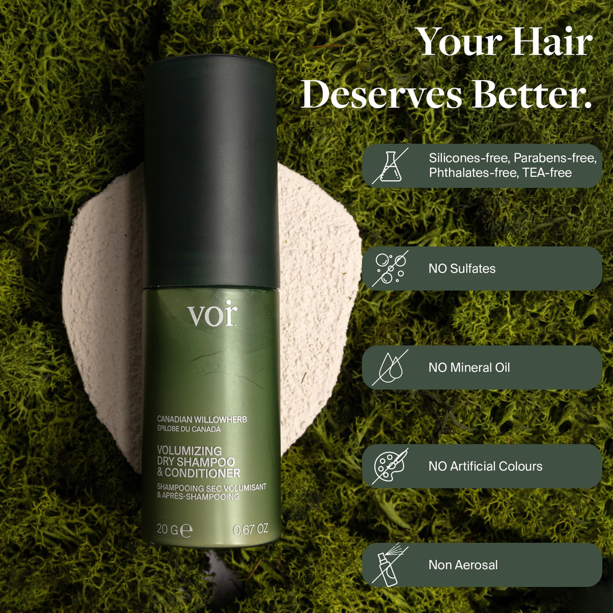 VOIR Volumizing Dry Shampoo & Conditioner for Oily Hair Travel Size 0.67 OZ