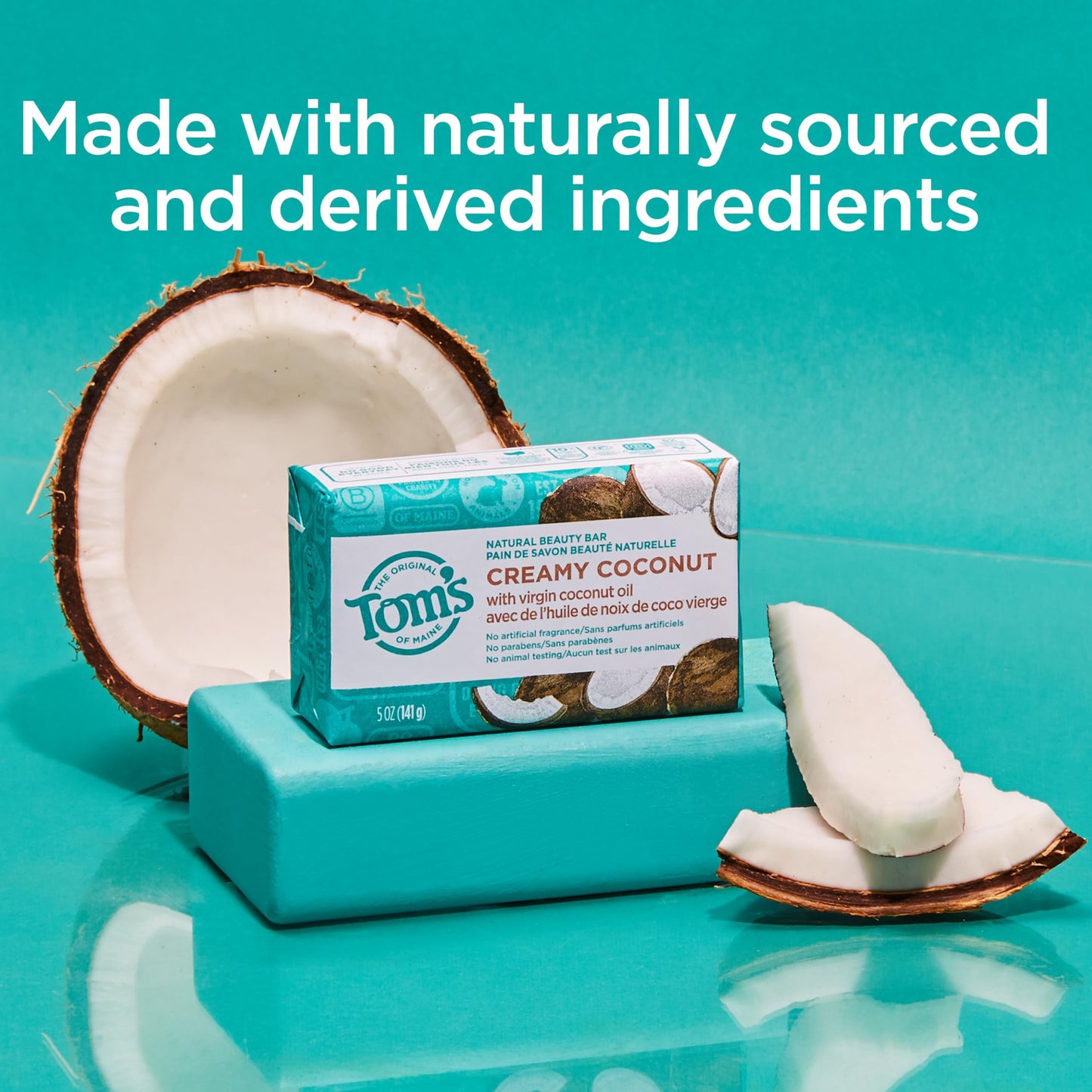 Tom's of Maine Natural Beauty Bar Soap, Creamy Coconut With Virgin Coconut Oil, 5 oz. 6-Pack (Packaging May Vary) Beauty & Personal Care Tom's of Maine