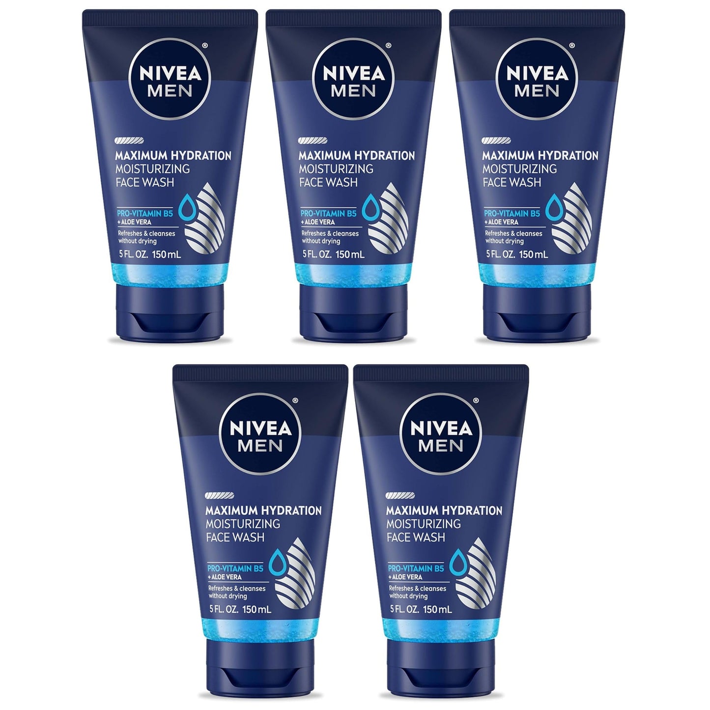 Nivea Men Maximum Hydration Moisturizing Face Wash 5 oz - 5 Pack Beauty & Personal Care NIVEA