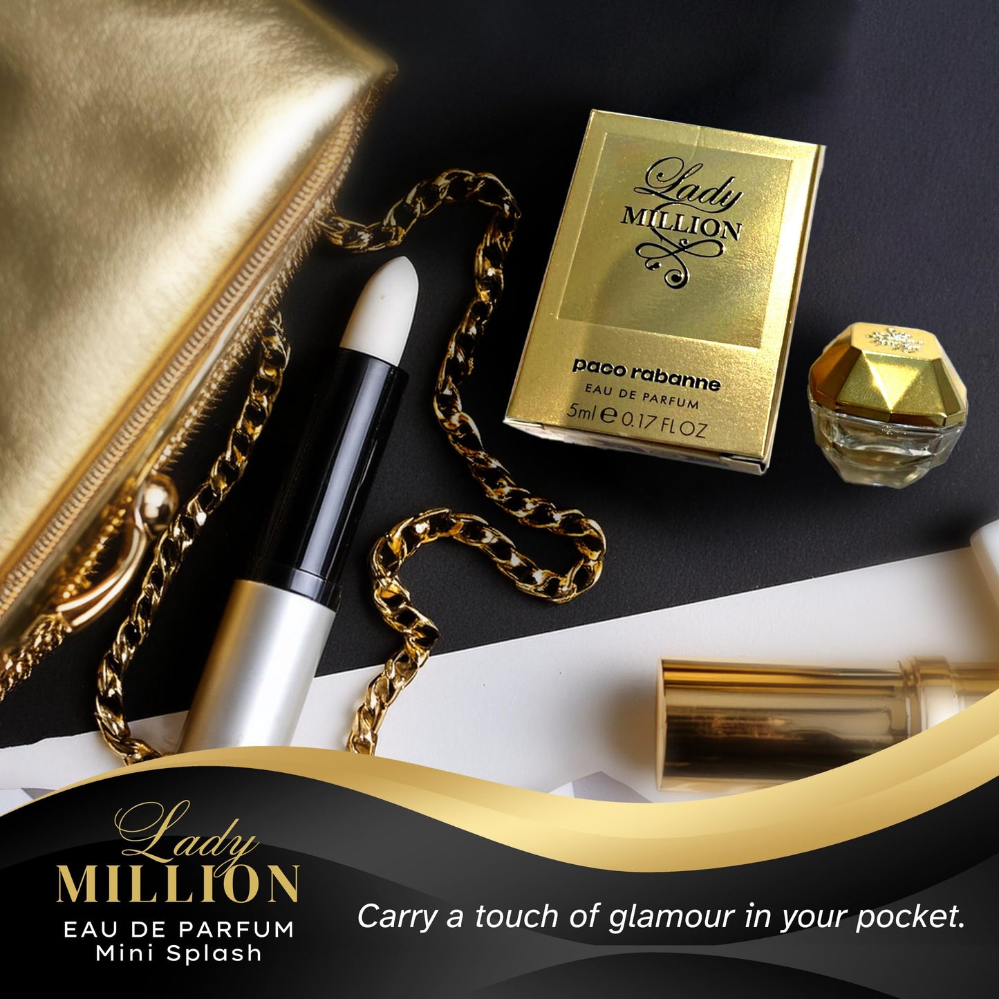 Lady Million Perfume for Women Mini Splash EDP 0.17 Fl oz Beauty & Personal Care paco rabanne