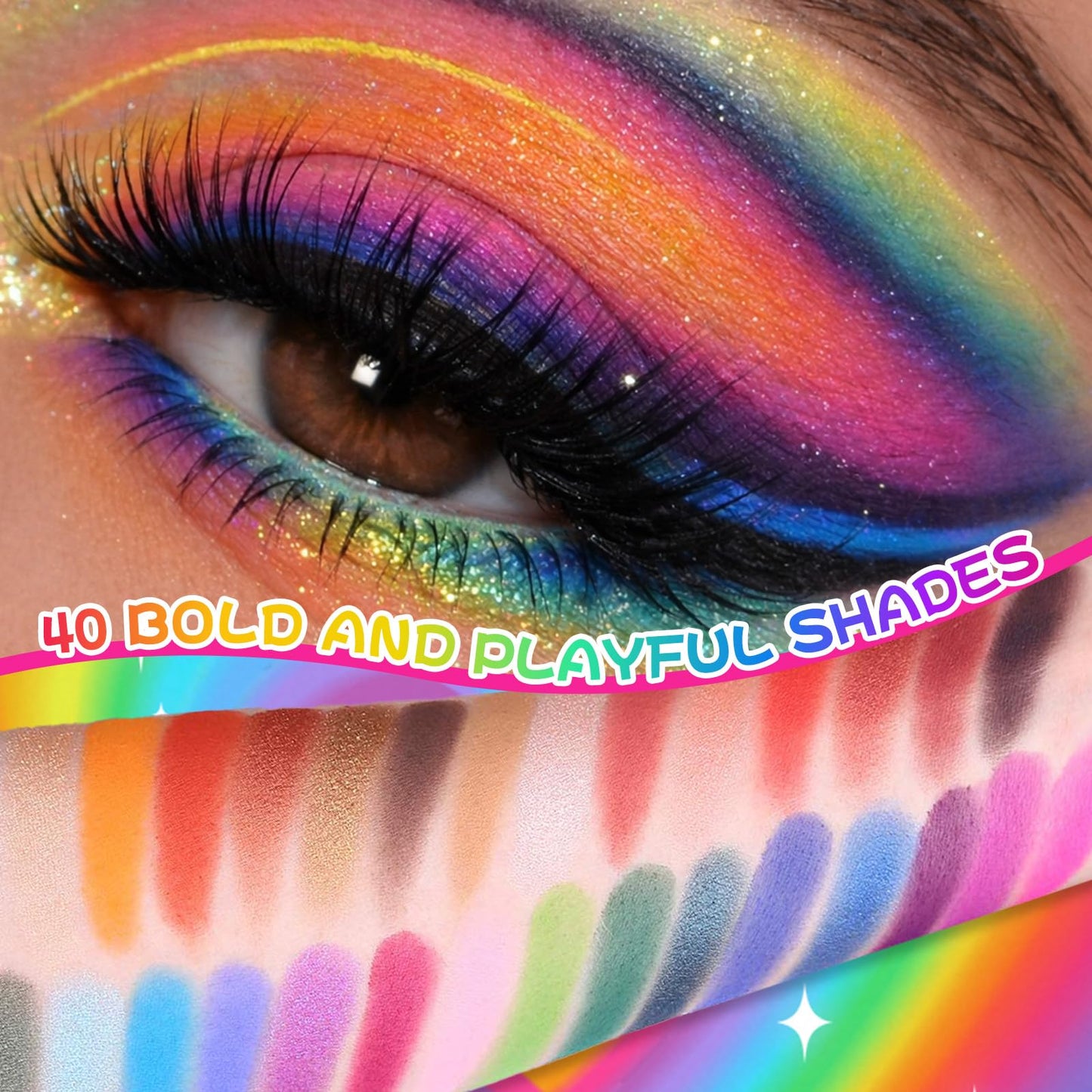 CHARMCODE 40 Colors High Pigmented Shimmer Matte Eyeshadow Makeup Palette Full Spectrum Artist Glitter Metallic Waterproof Creamy Blendable Eye Shadow Beauty & Personal Care CHARMCODE