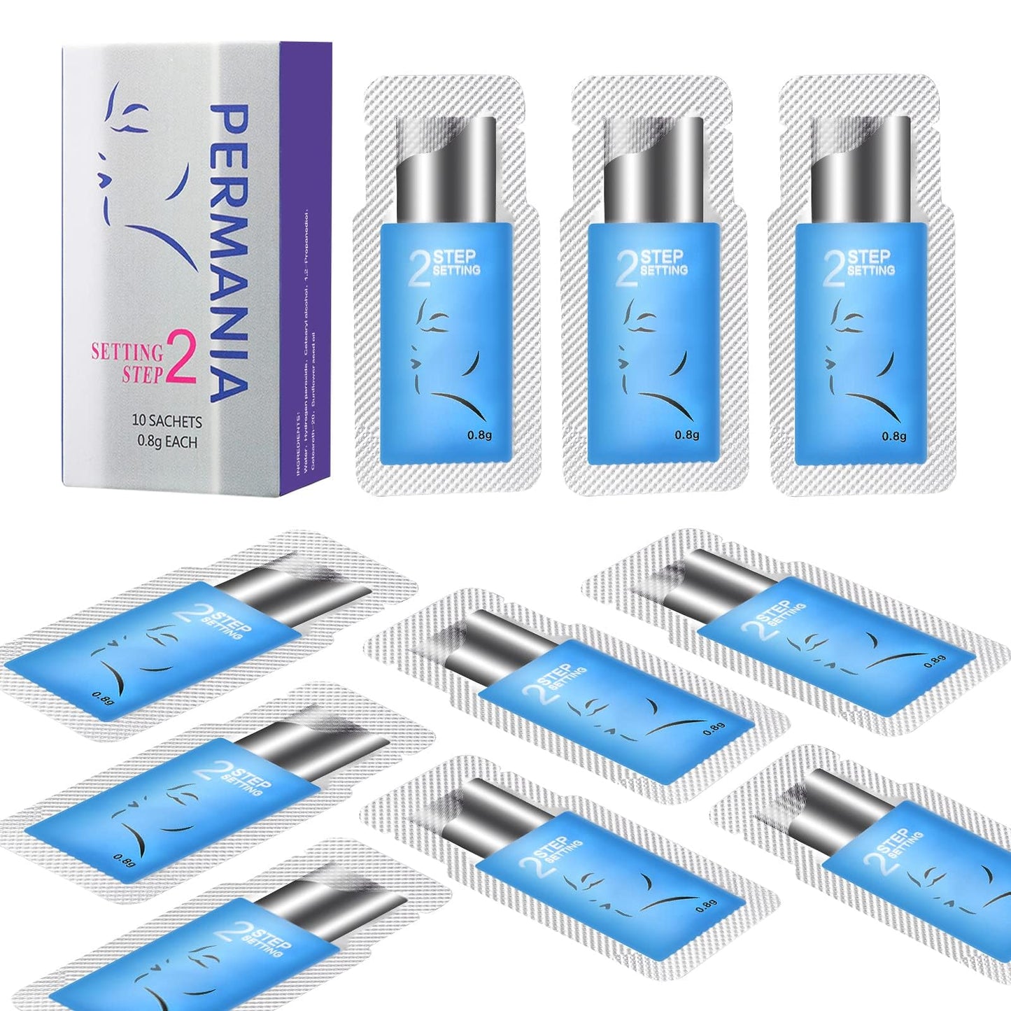 PERMANIA Lash Lift Kit,Separate Steps Products for Salon or at Home, Steps 10 Sachets of 0.8 g/0.03 oz Each Prep (STEP#2) Beauty & Personal Care PERMANIA