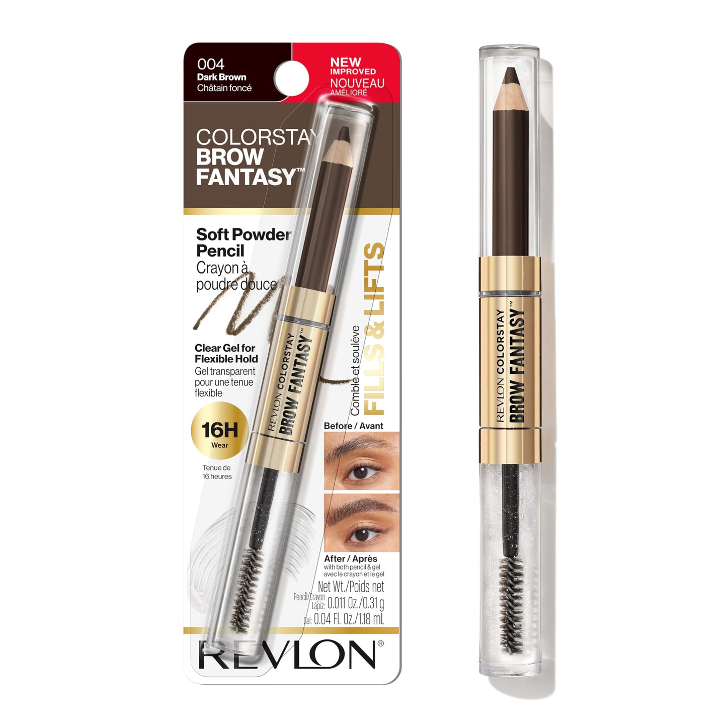 Revlon ColorStay Brow Fantasy, All In One Eyebrow Powder Pencil with Shaping Clear Gel, Gel Infused with Panthenol, Smudge-proof, 16HR Visibly Full Beauty & Personal Care REVLON