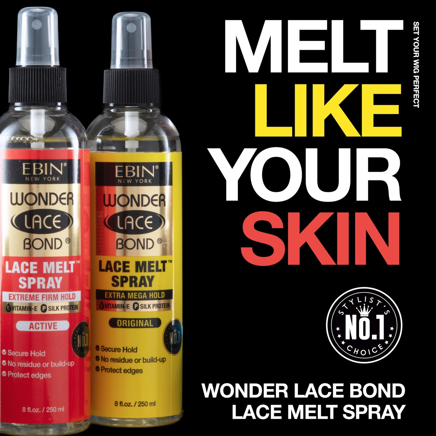 Wonder Lace Bond Melt Spray 8.25 Fl Oz / 250 ml - Extreme Firm Hold (Original) | Flawless,Natural, and Sea mleass finish, No Reside, Long Lasting Beauty & Personal Care EBIN NEW YORK