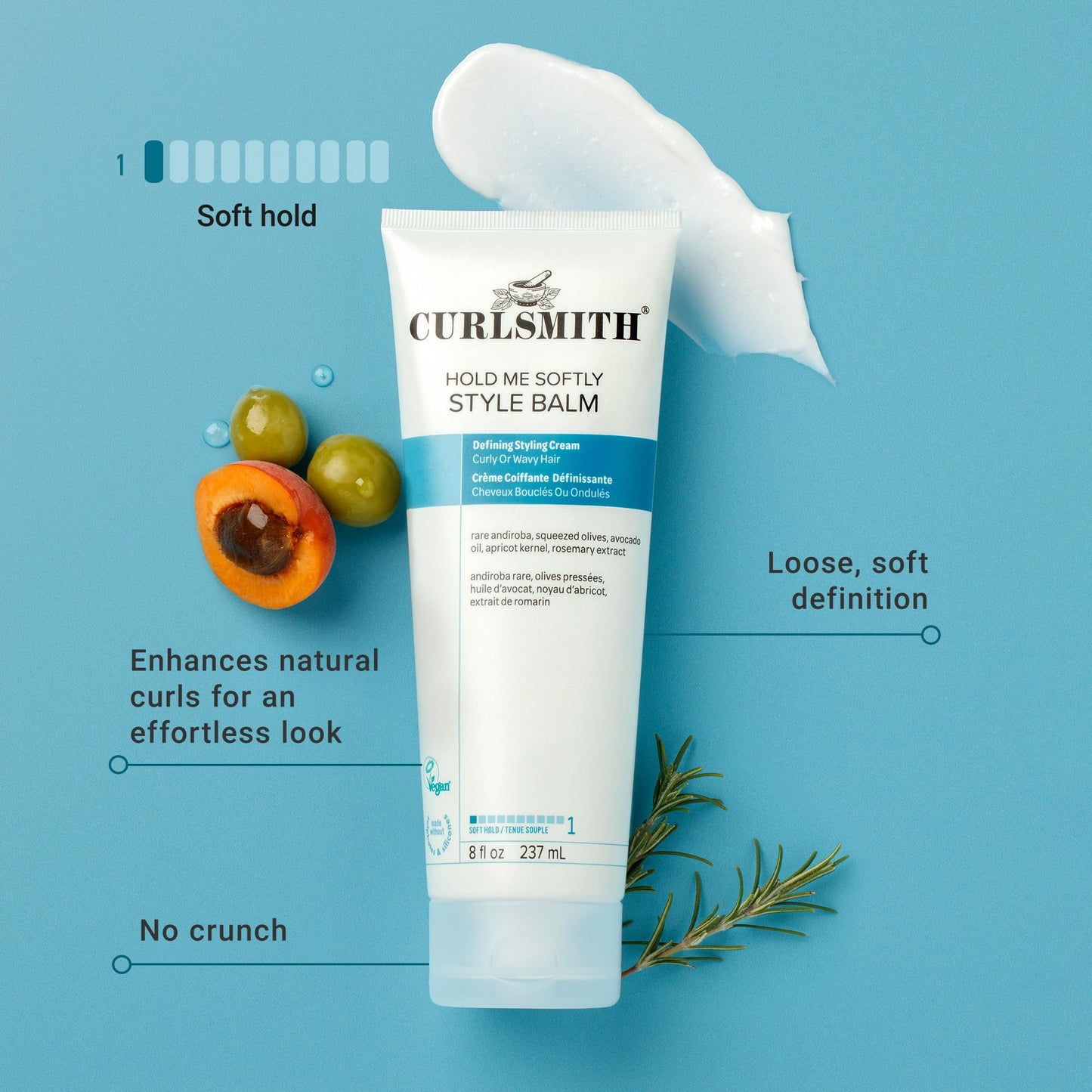 CURLSMITH - Hold Me Softly Style Balm - Vegan Soft Hold Styling Cream for Wavy and Curly Hair, Natural Look (2oz) Beauty & Personal Care CURLSMITH