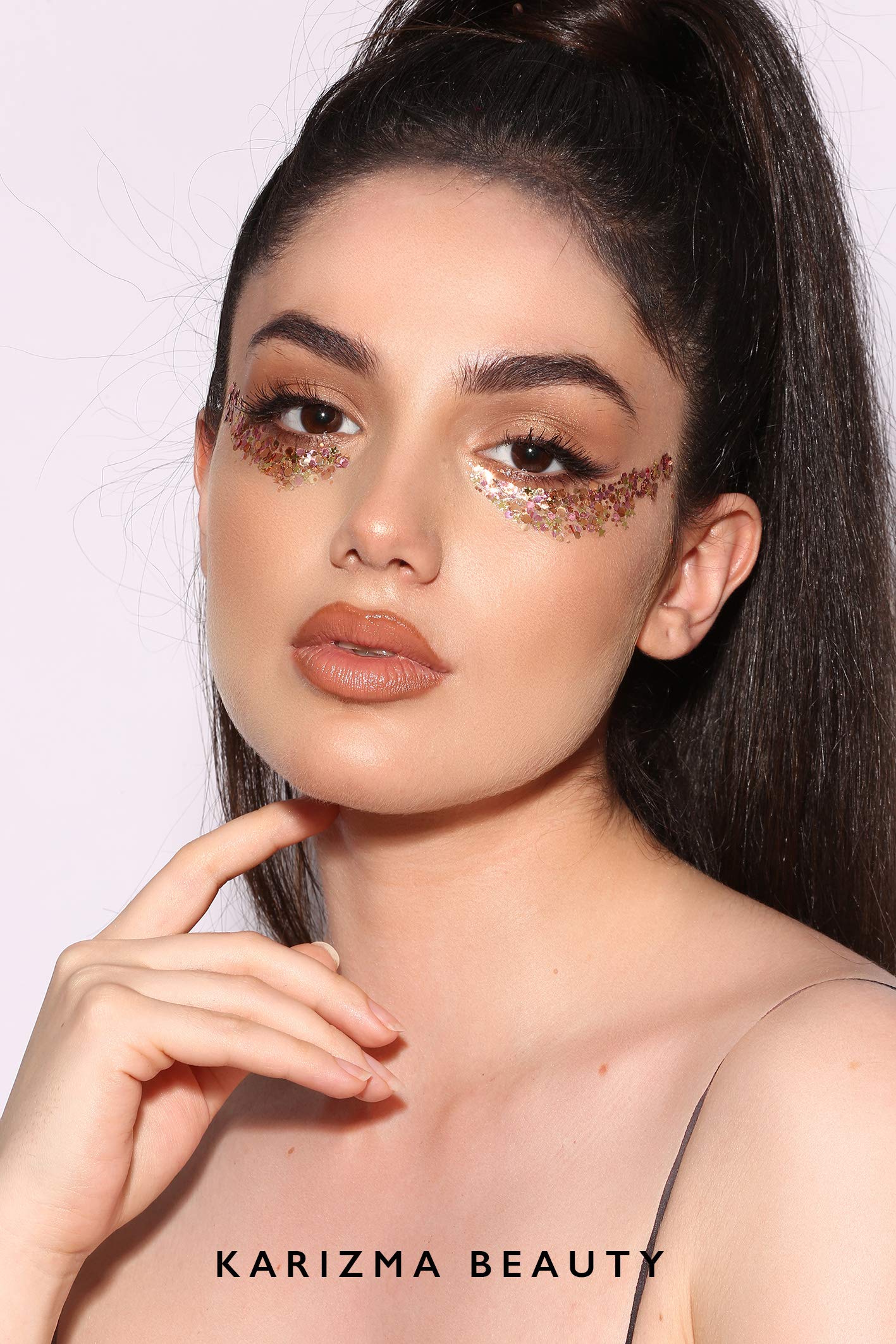 KARIZMA Rose Gold Glitter. 10g Chunky Face Hair Eye and Body Sparkles for Women. Rave Festival Accessories, Cosmetic Makeup. Loose Glitz Set Beauty & Personal Care KARIZMA