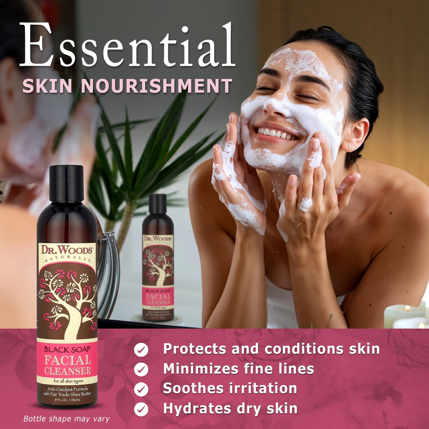 Dr. Woods Black Soap Facial Cleanser - Made with Organic Shea Butter, Gentle Liquid Face Wash for Men and Women, Natural Cleansing for Daily Use Beauty & Personal Care Dr. Woods