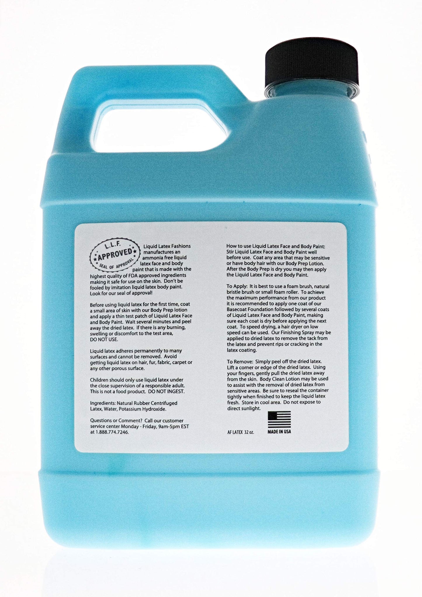 Liquid Latex Fashions Ammonia Free Liquid Latex Body Paint - 32oz Teal Beauty & Personal Care Liquid Latex Fashions