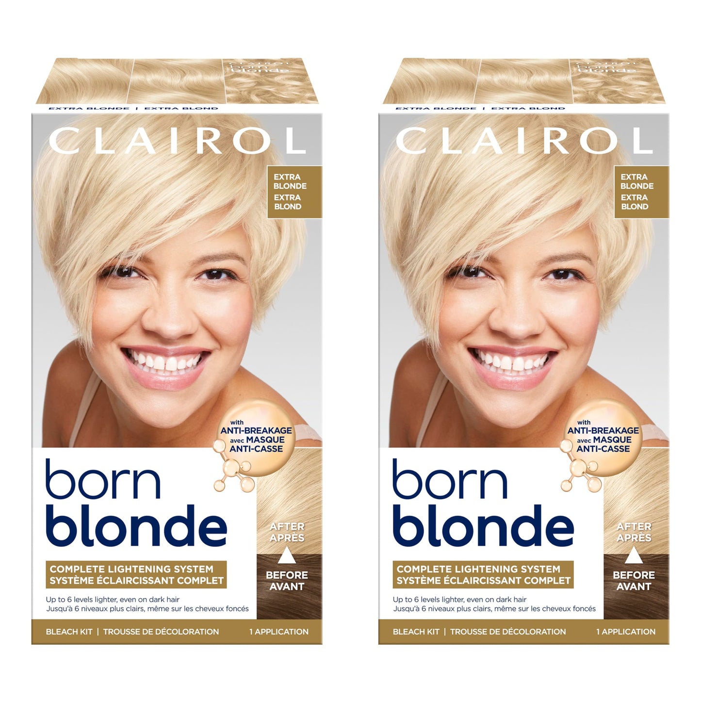 Clairol Born Blonde Extra Blonde Bleach Kit, Complete Lightening System, Up to 6 Levels Lighter Hair Color, Pack of 2 - Packaging May Vary Beauty & Personal Care Clairol
