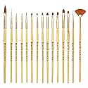 Beaute Galleria 15 Pieces Nail Art Brush Set for Detailing, Striping, Blending, One-Stroke Nail Art with Gel Brushes, Painting Brushes, 3D Brush Beauty & Personal Care BEAUTÉ GALLERIA