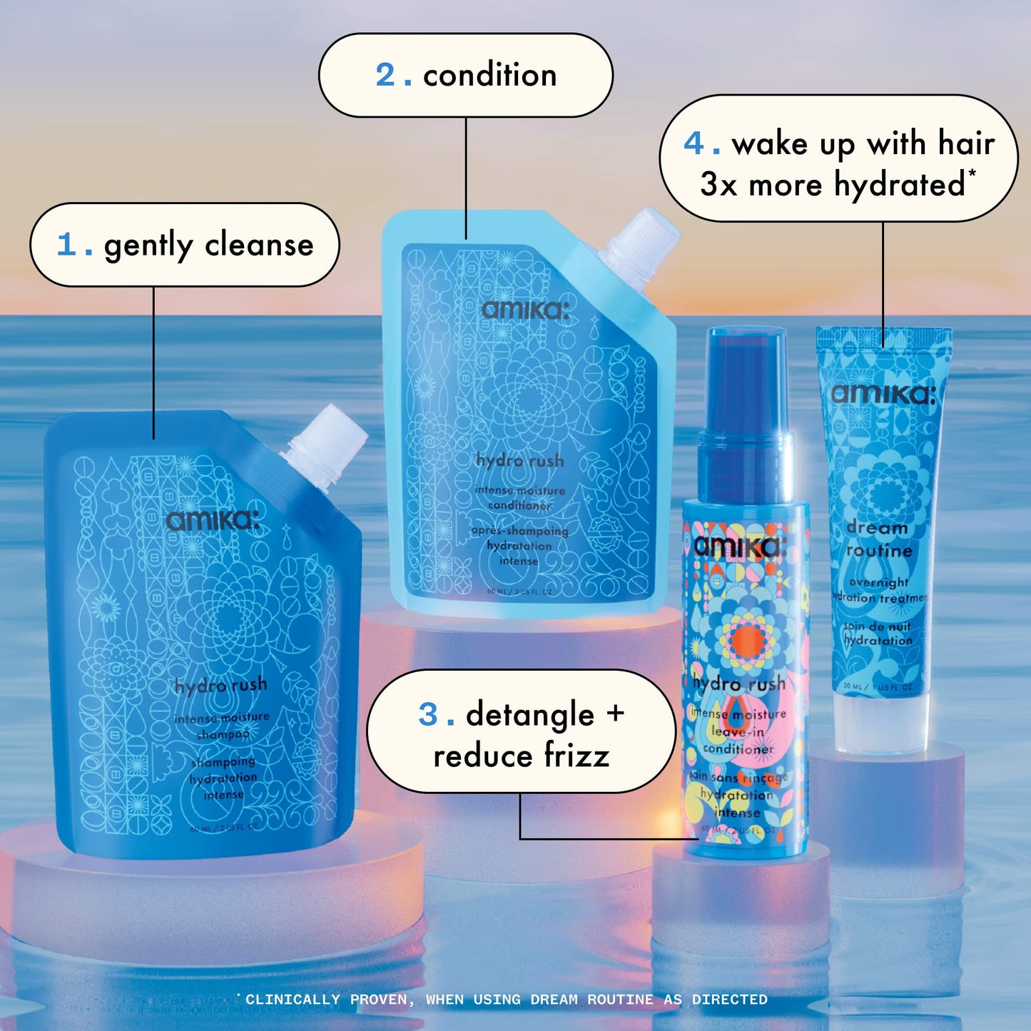 amika hydro dream hair routine trial set Beauty & Personal Care Amika