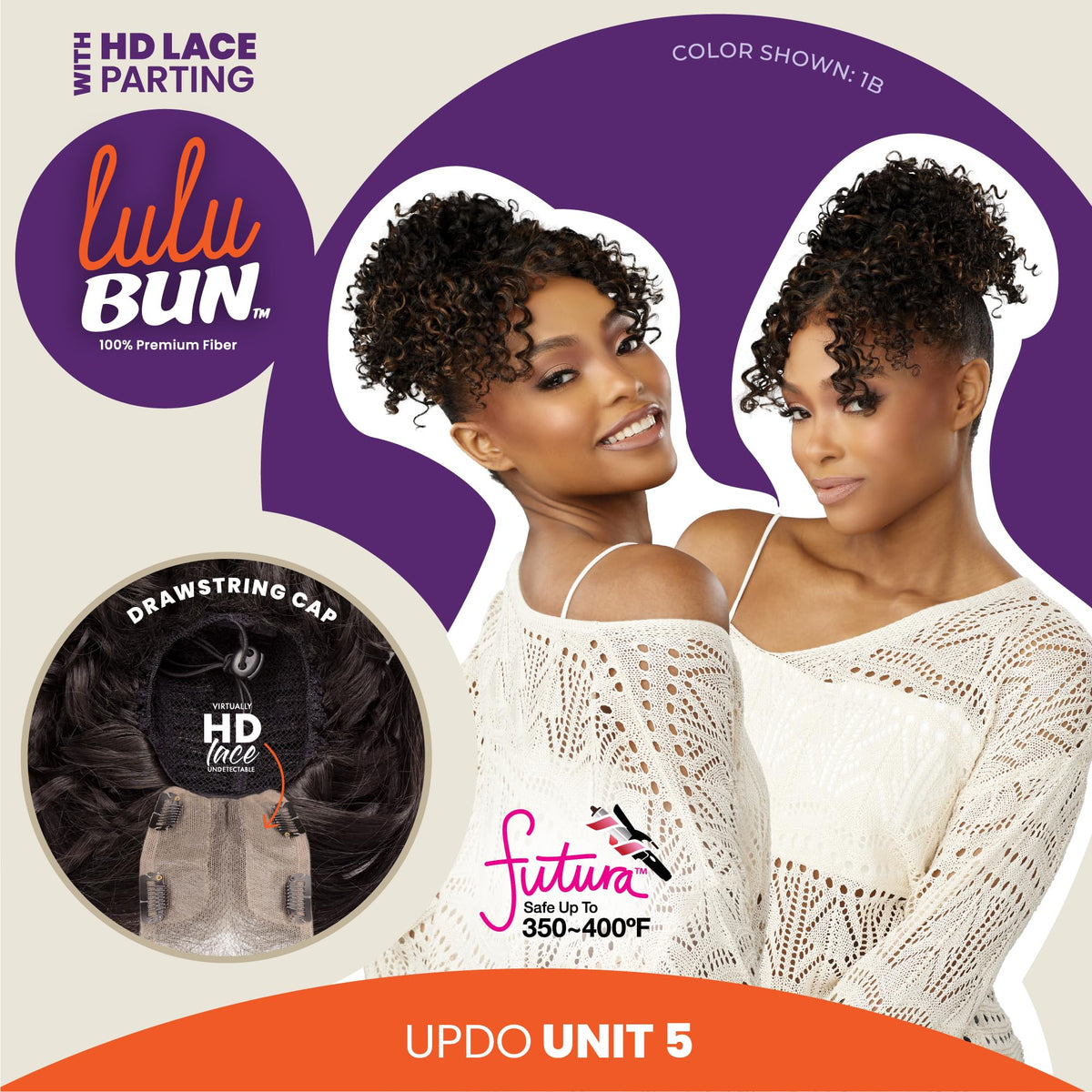 Sensationnel Lulu Bun Updo Hairextensions-Unit 5,F1B/350