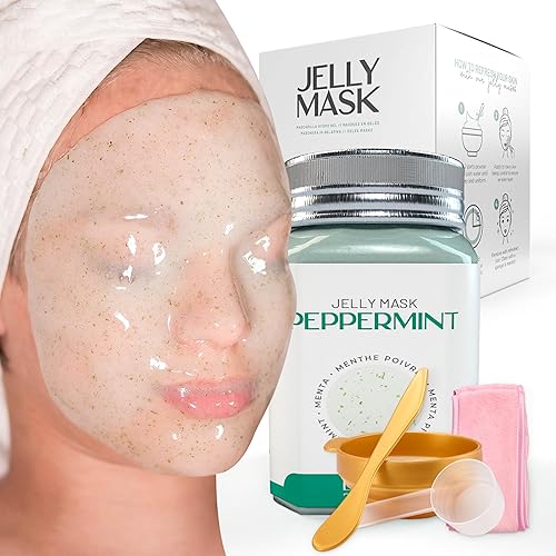 BRÜUN Peel-Off Peppermint Jelly Mask for Face Care - A 23 fl oz Rubber Mask Jar for 30 to 35 Treatments - A Skin Care Moisturizing Gel Mask of Spa Set Beauty & Personal Care BRÜUN