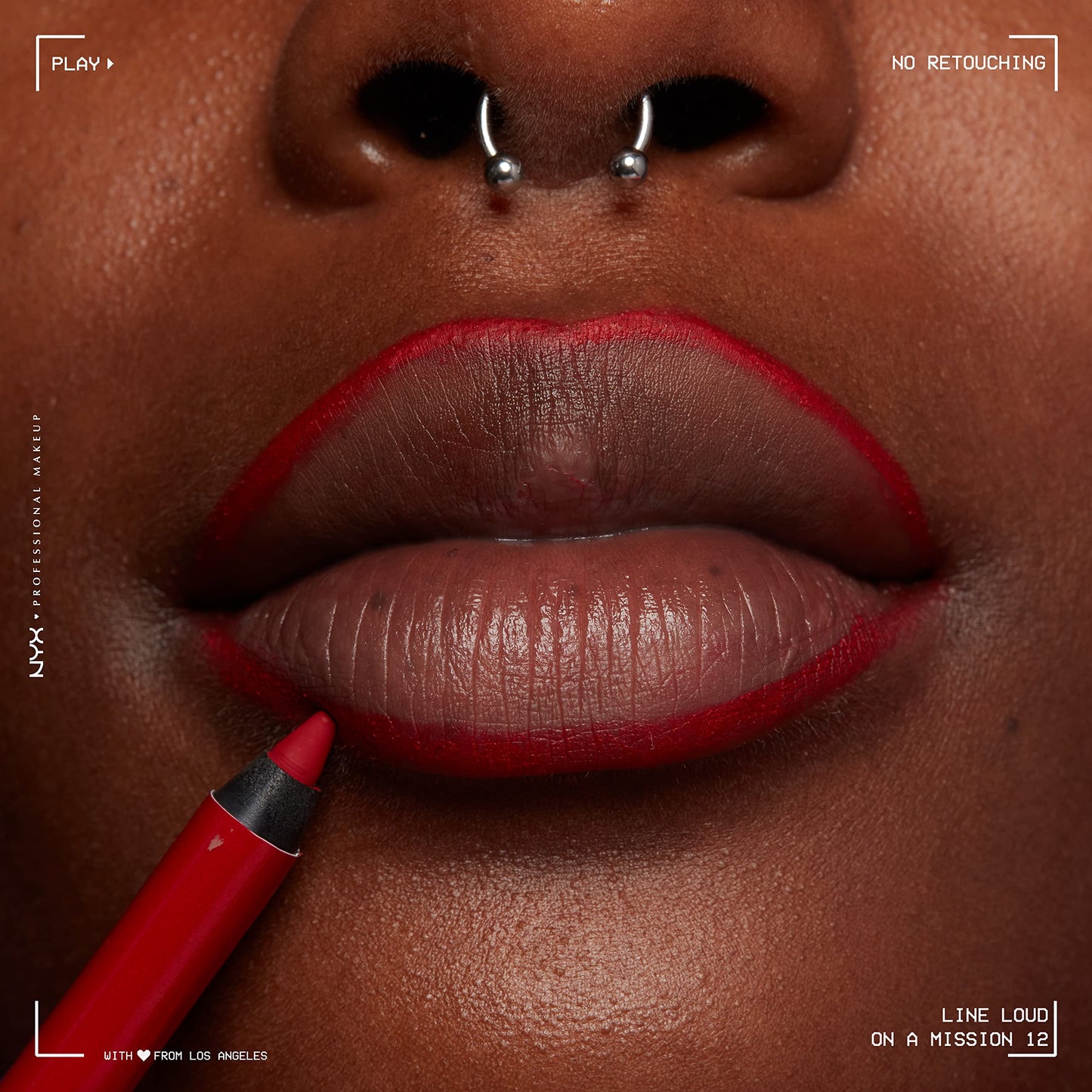 NYX PROFESSIONAL MAKEUP Line Loud Lip Liner, Longwear and Pigmented Lip Pencil with Jojoba Oil & Vitamin E - On A Mission (Blue Red) Beauty & Personal Care NYX PROFESSIONAL MAKEUP