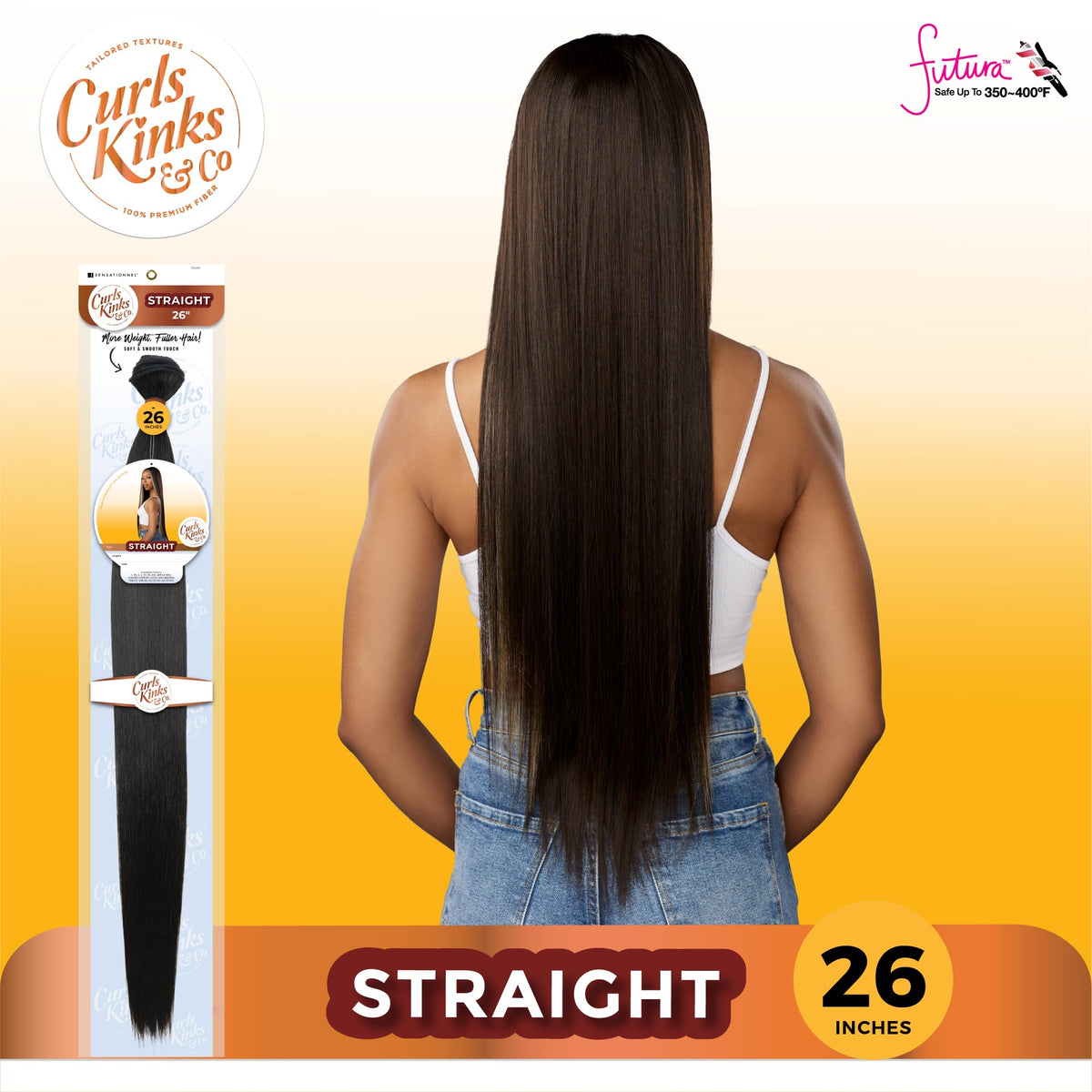 Sensationnel CKCO Synthetic Bundle-Straight,1 pack 26 inch, 30 LIGHTAUBURN