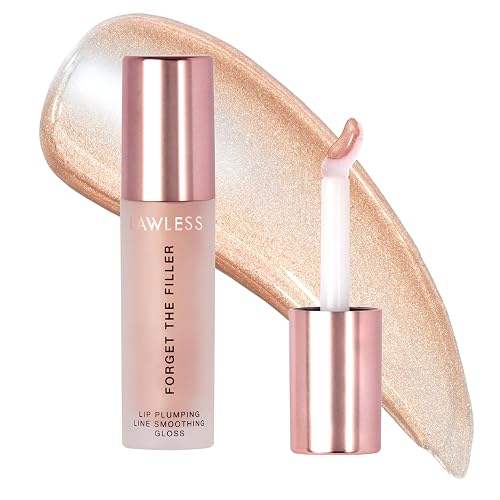 Lawless Forget the Filler Lip Plumping Line Smoothing Gloss - Glazed - Premium Volumizing Lip Gloss with Natural Ingredients Designed to Plump, Firm, Beauty & Personal Care Lawless