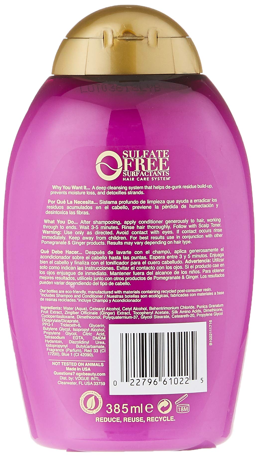 OGX Detoxifying + Ginger Conditioner, Pomegranate, 13 Fl Oz Beauty & Personal Care OGX