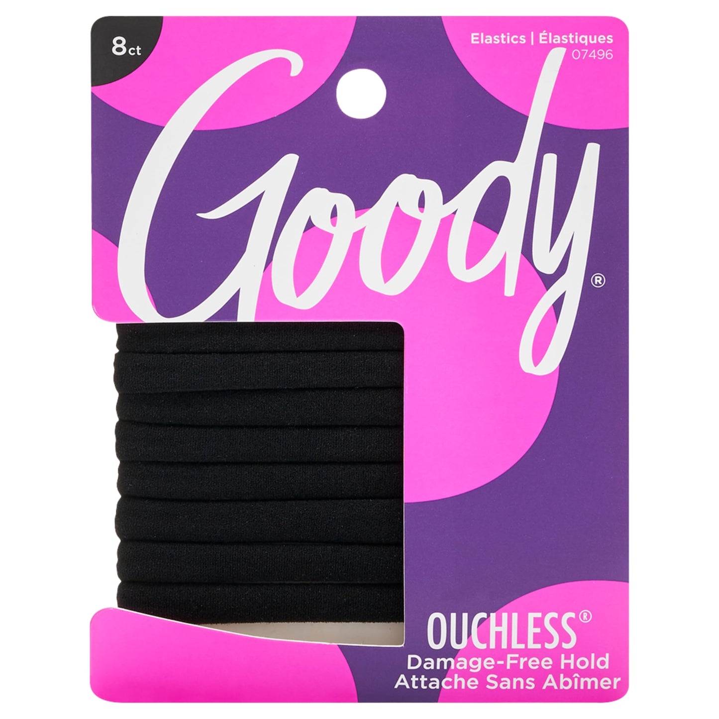 Goody Ouchless Seamless Hair Elastics, 8 Ct, Black, Damage-Free Gentle Hold Elastic Ties, No Snag or Pull, For All Occasions, Chic Styling Accessories Beauty and Personal Care GOODY