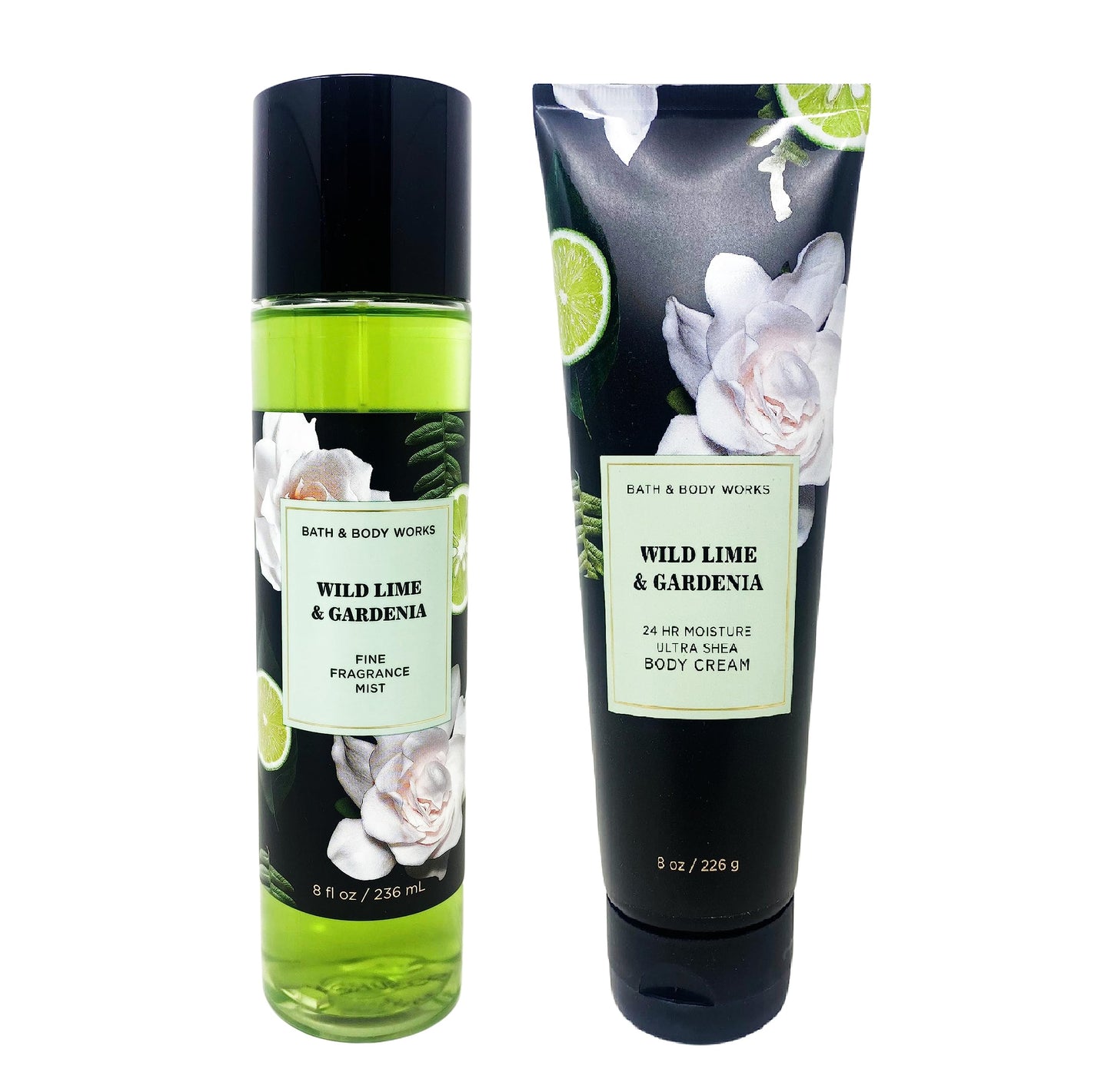 Bath & Body Works Wild Lime & Gardenia Duo Gift Set - Fragrance Mist and Body Cream - Full Size Beauty and Personal Care Bath & Body Works